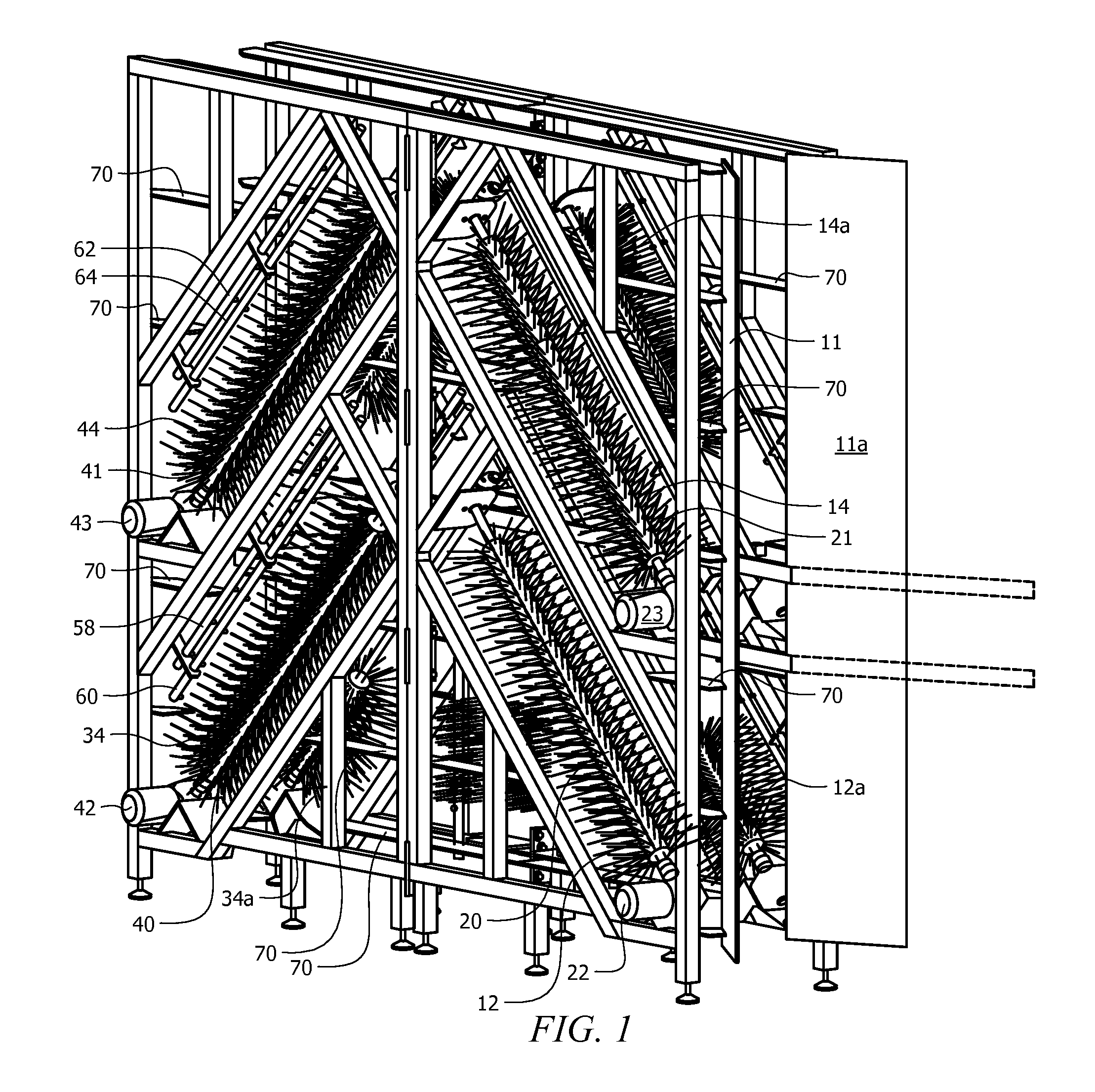 Split carcass washer