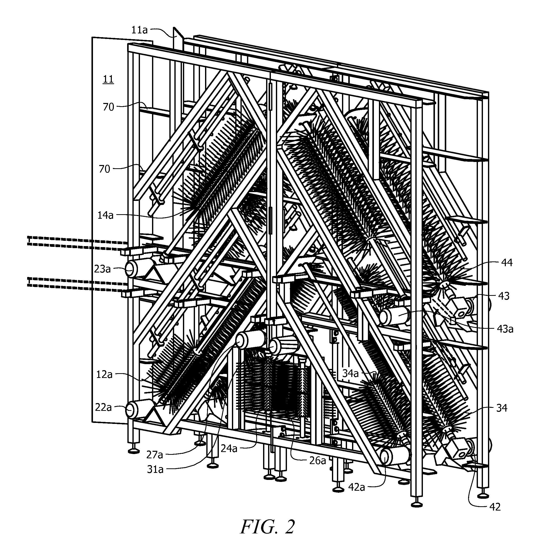 Split carcass washer