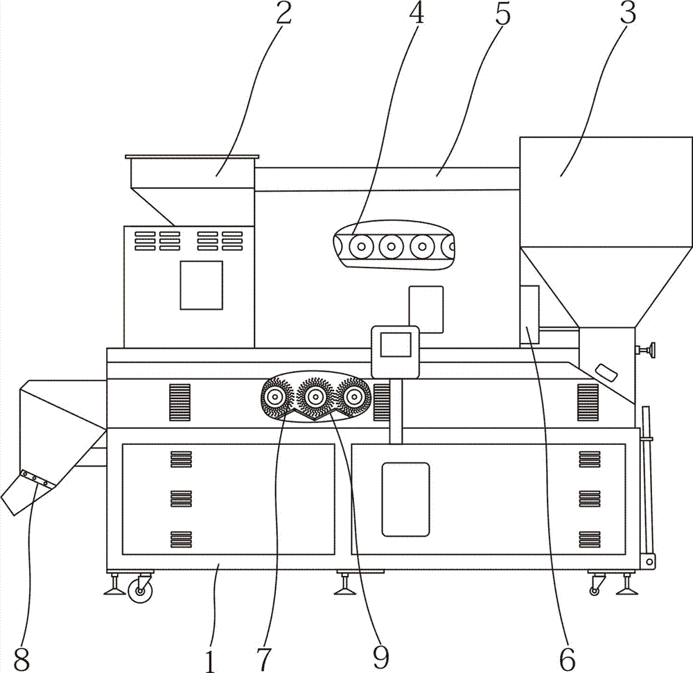 Grain sterilizing, kneading and mildew removing machine