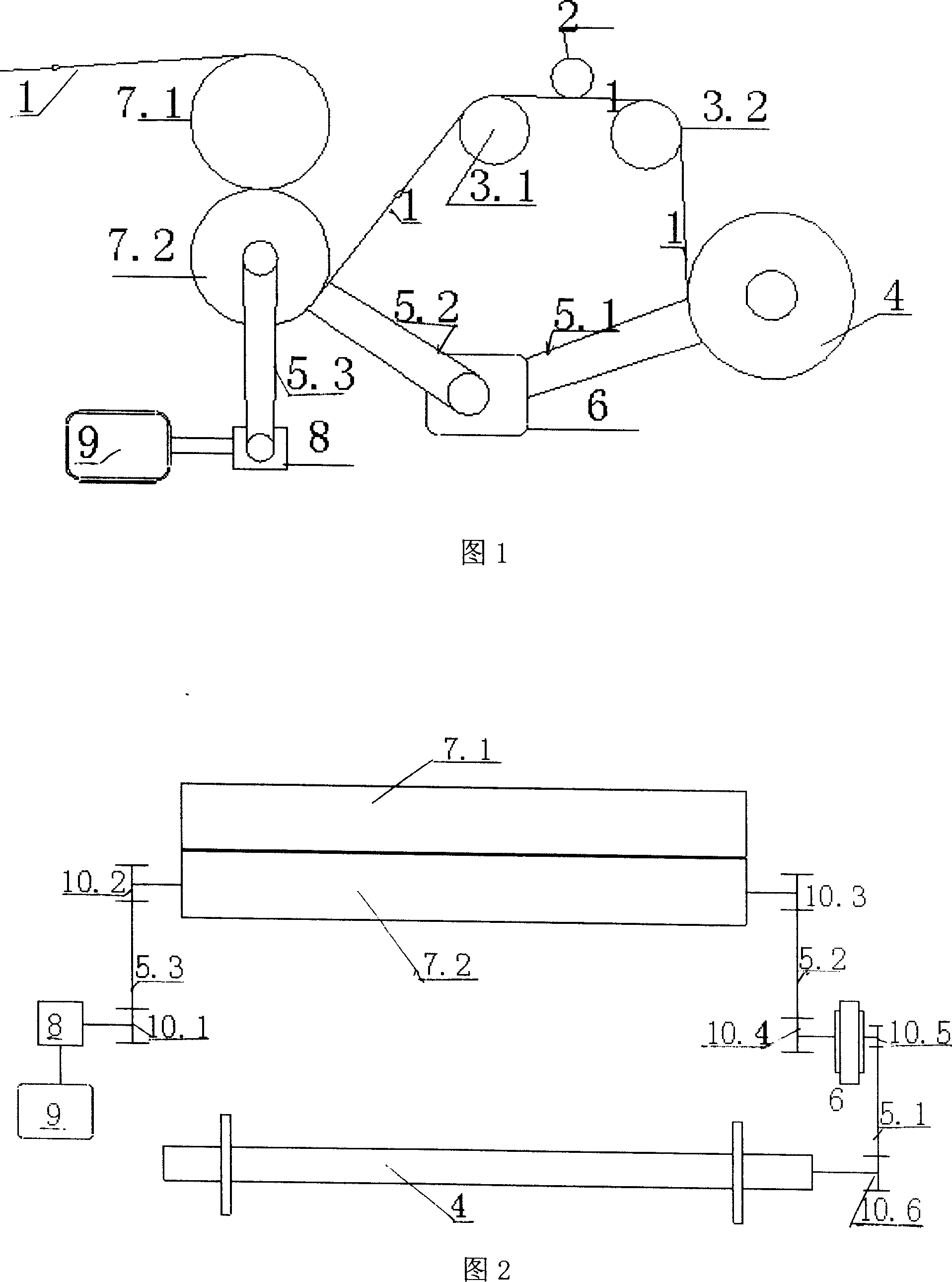 Glass fibre primary warping machine winding tension control method