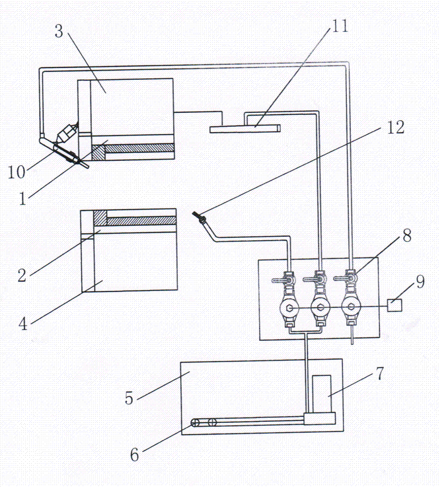 Upsetter mould cooling and lubricating device