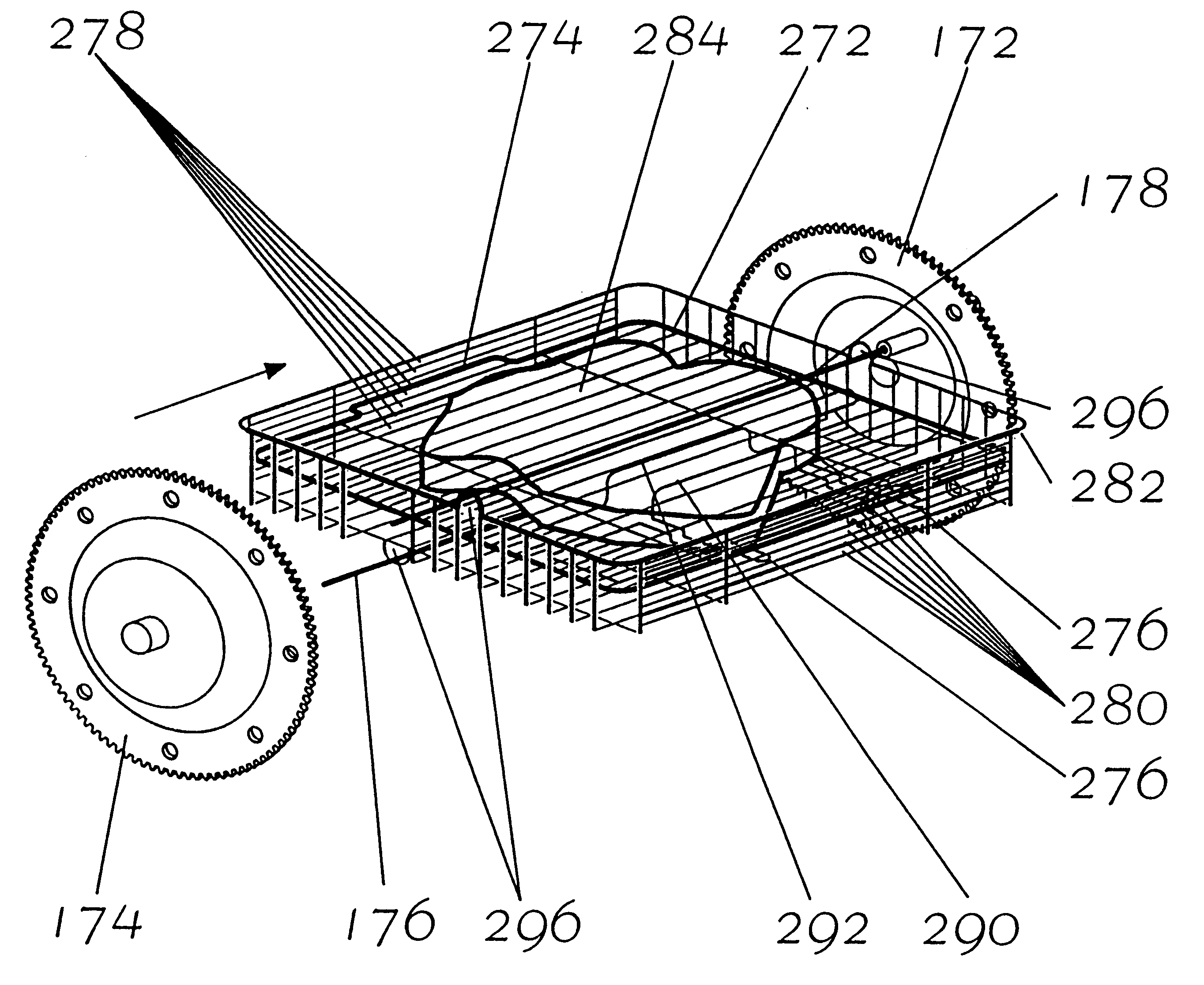 Convenient food supporting vessel for use on a rotisserie cooking spit