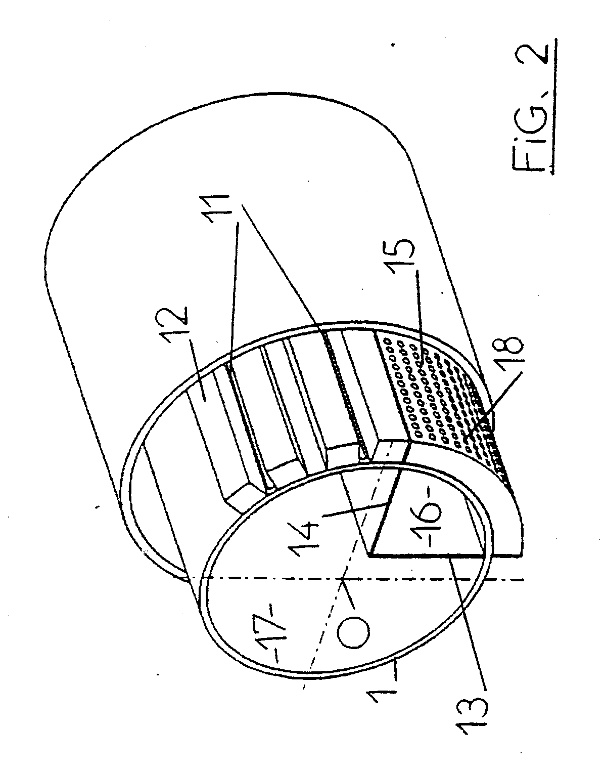 Drum for a production unit for a non-woven material, method for production of a non-woven material and non-woven material obtained thus