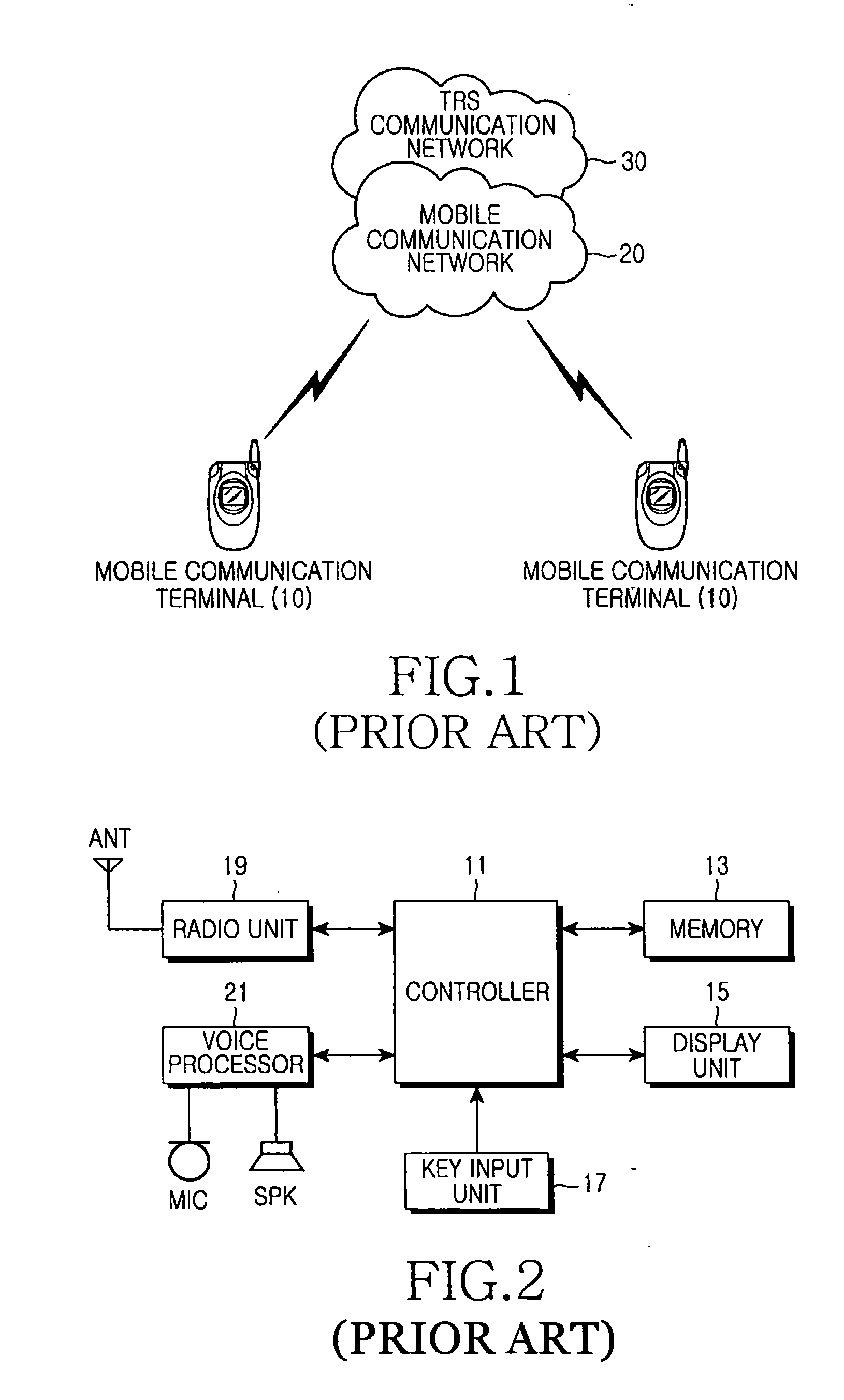 Method for performing TRS communication in a mobile communication terminal