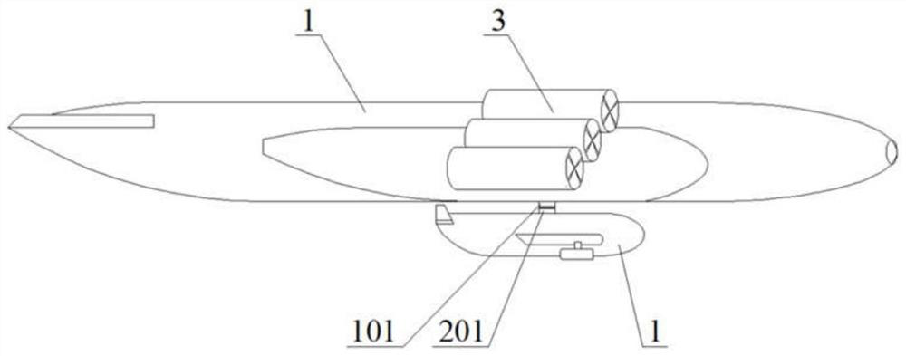 Nuclear power non-landing aircraft logistics express transportation system and method