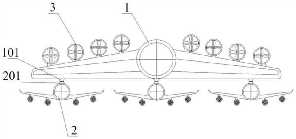 Nuclear power non-landing aircraft logistics express transportation system and method