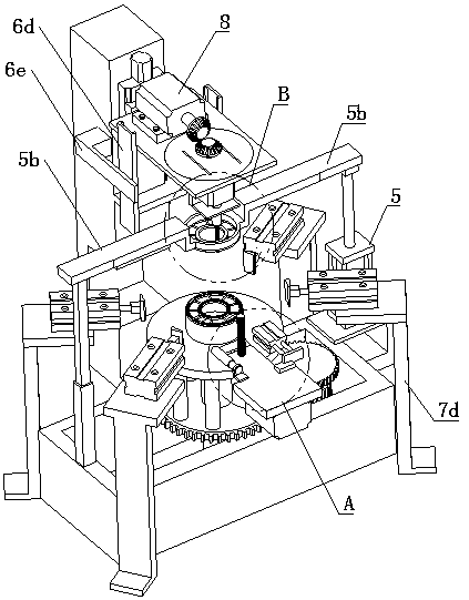 Inner ring and outer ring synchronous polishing device for automobile bearing