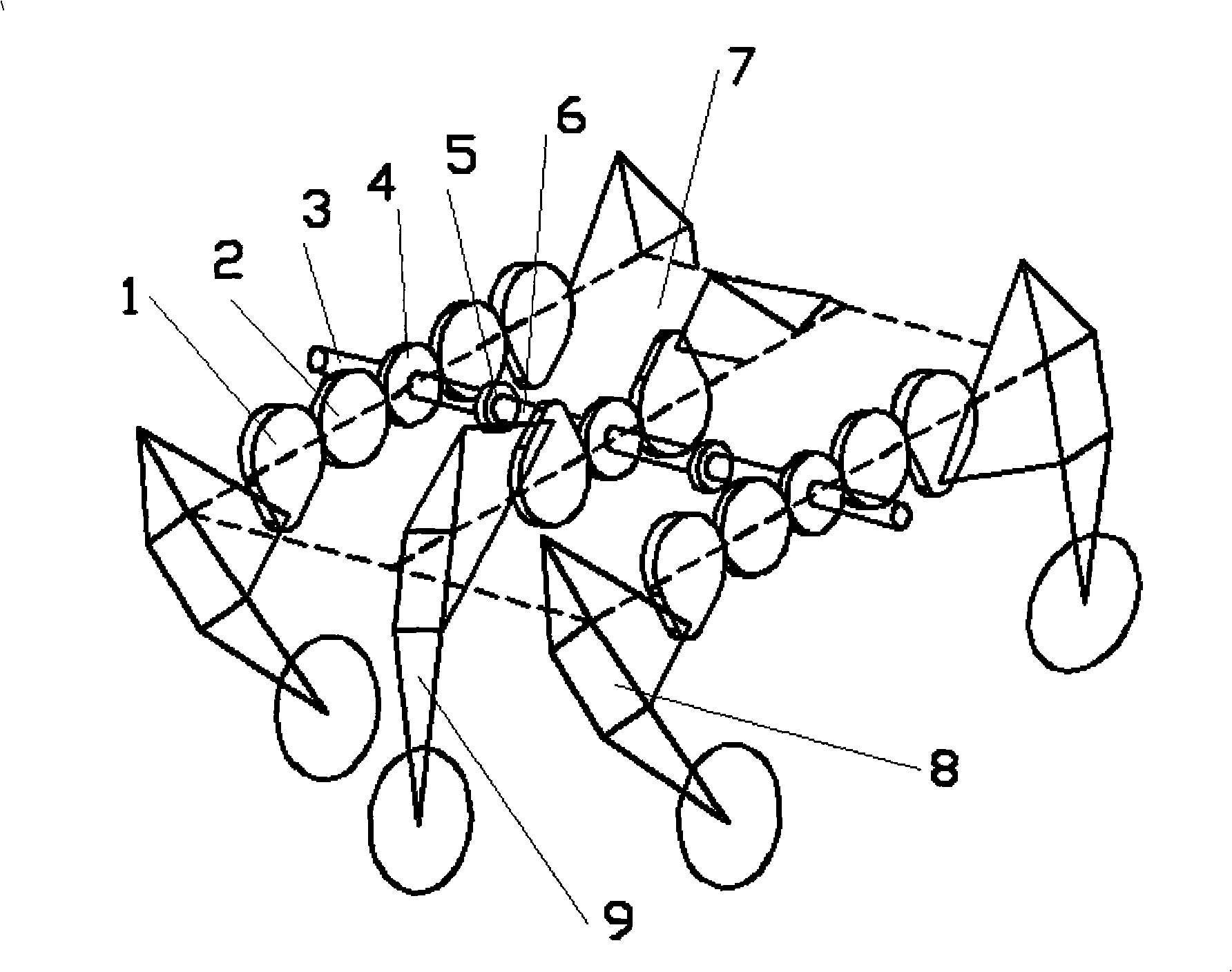 Wheeled robot with traveling system