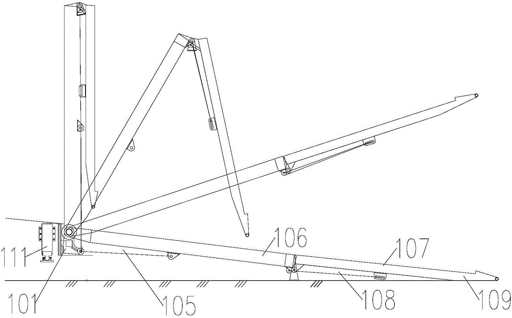 Hydraulic crawling ladder