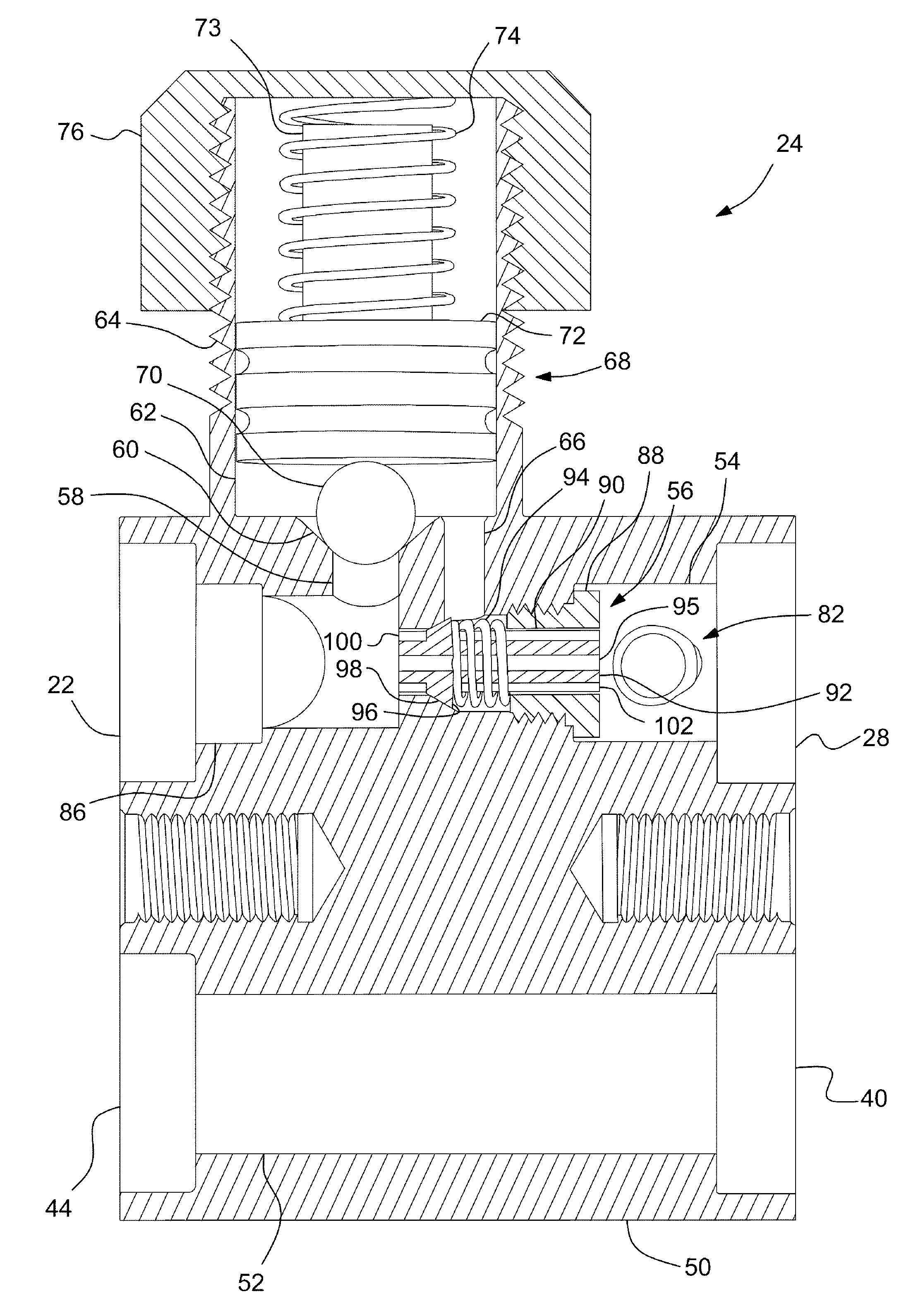 Variable refrigerant expansion device with pressure relief