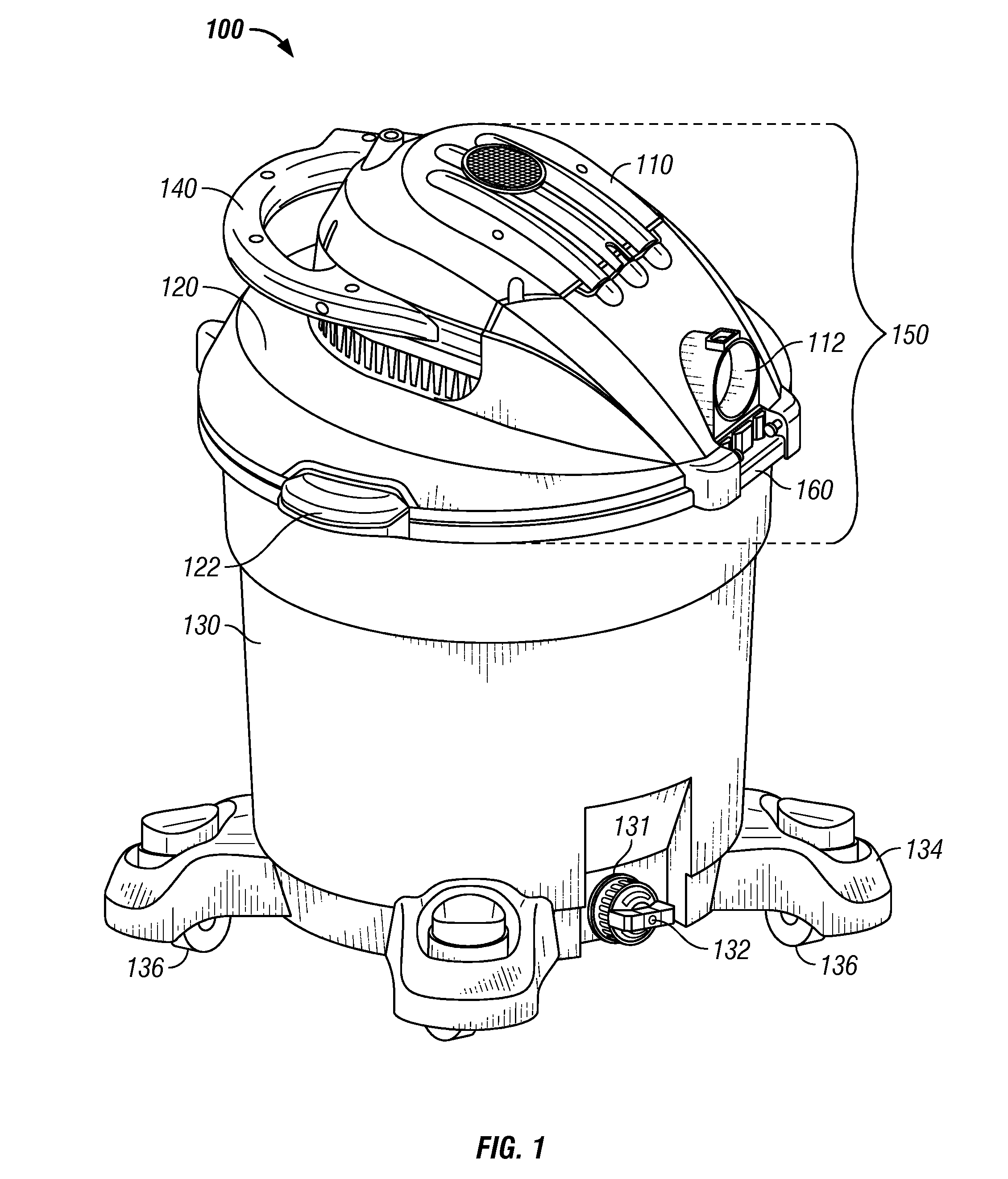 Easy access filter assembly for a wet/dry vacuum appliance