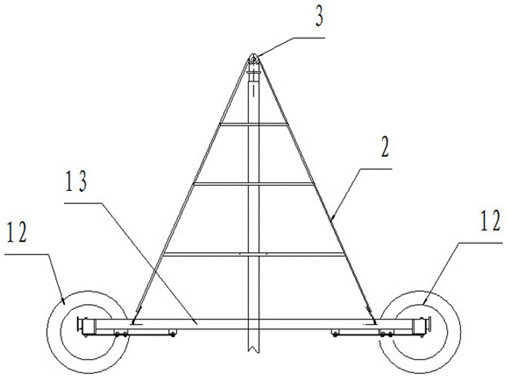 Central pivot type draggable water-saving jet-irrigating machine