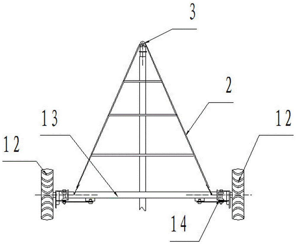 Central pivot type draggable water-saving jet-irrigating machine