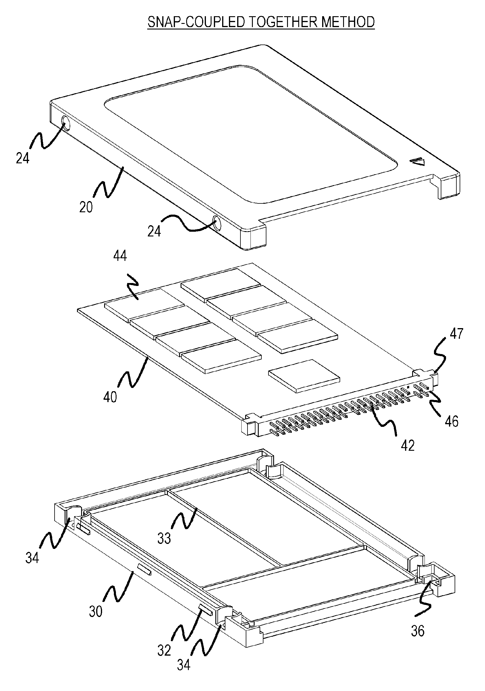 Thin flash-hard-drive with two-piece casing