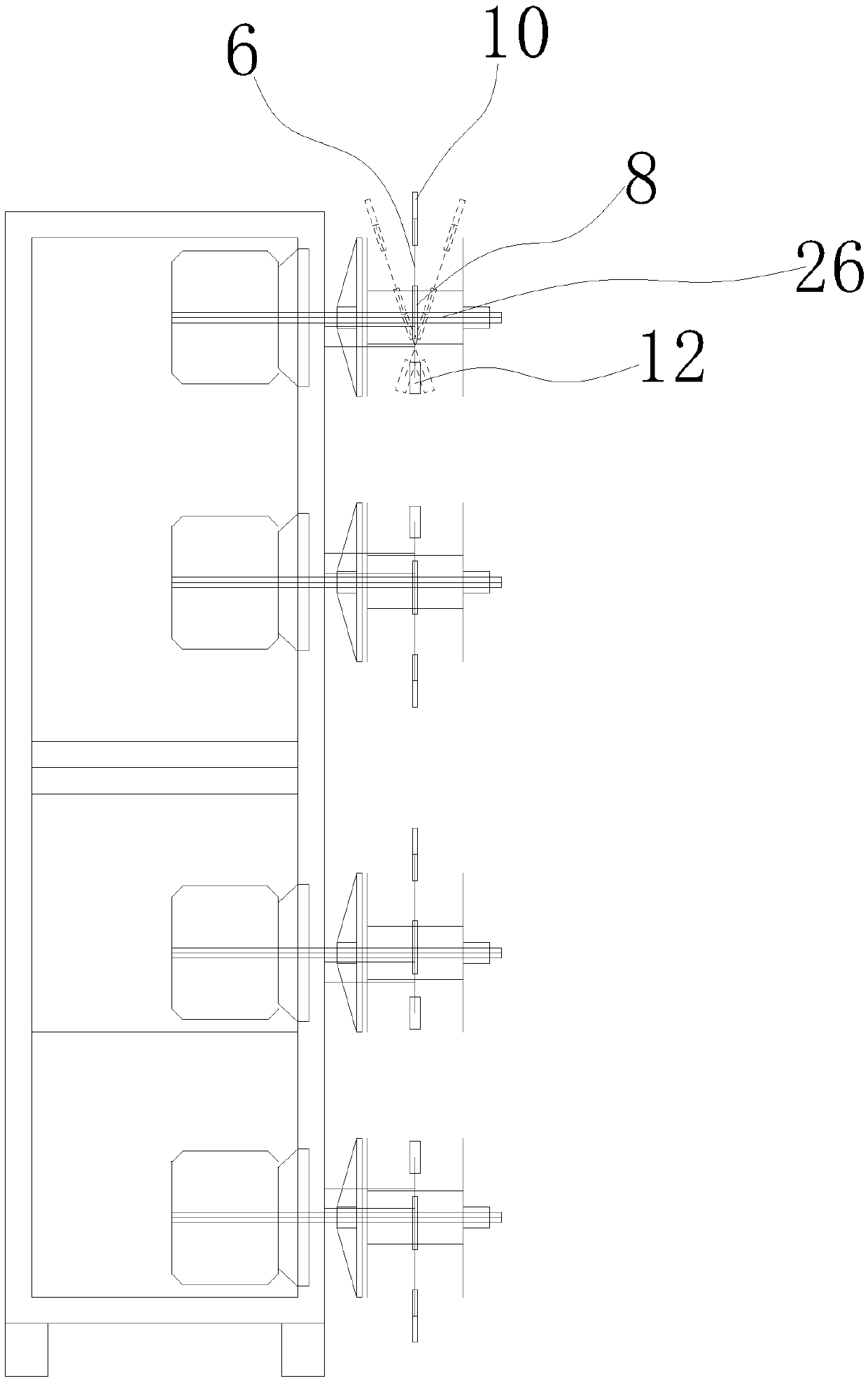 Optical fiber plastic coating anti-jitter fiber pay-off device and system