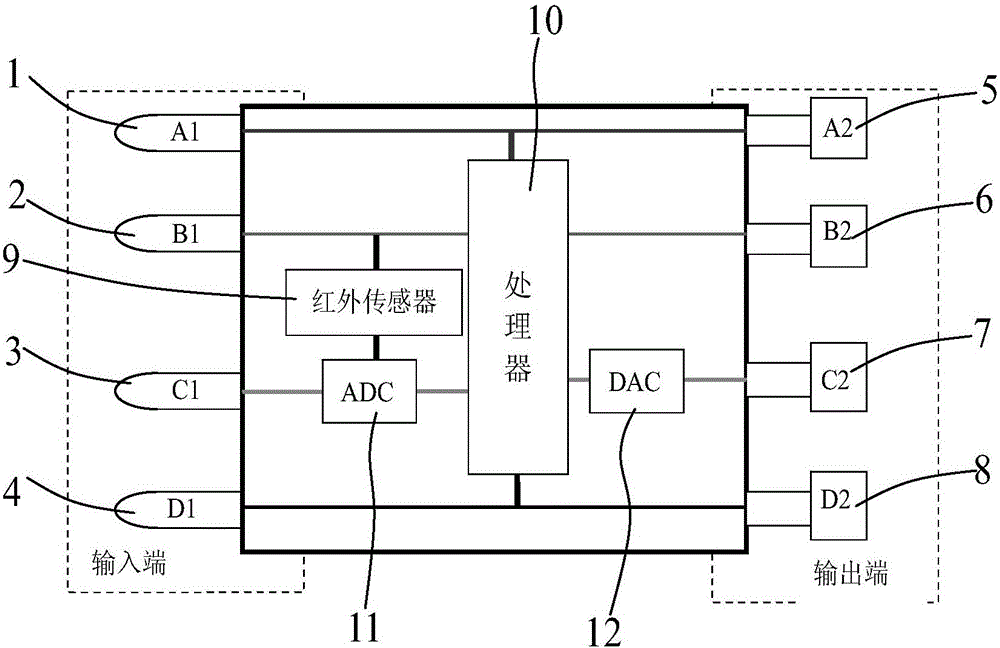 Infrared sensing module for intelligent electronic building blocks