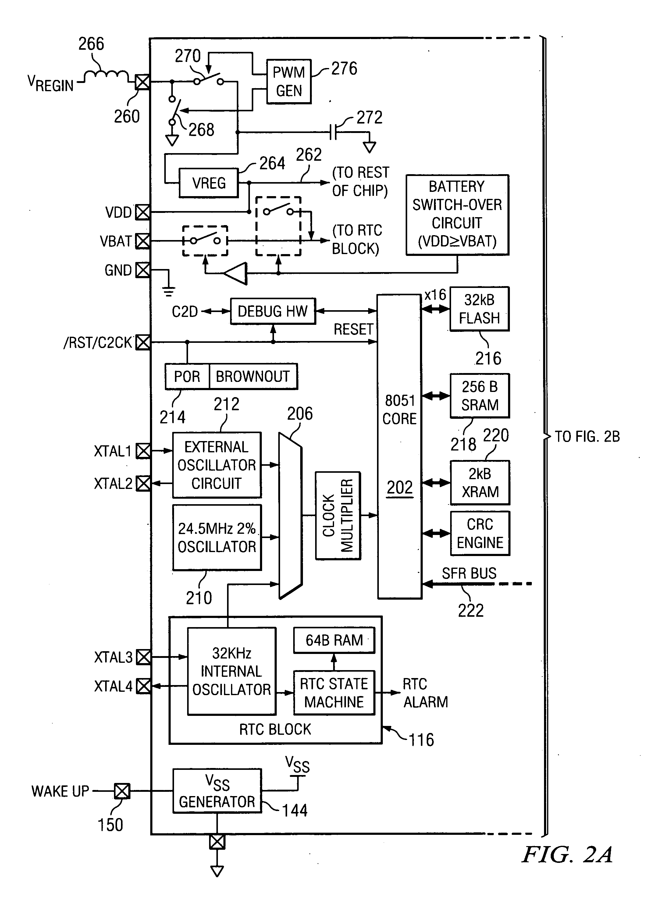 MCU with low power mode of operation