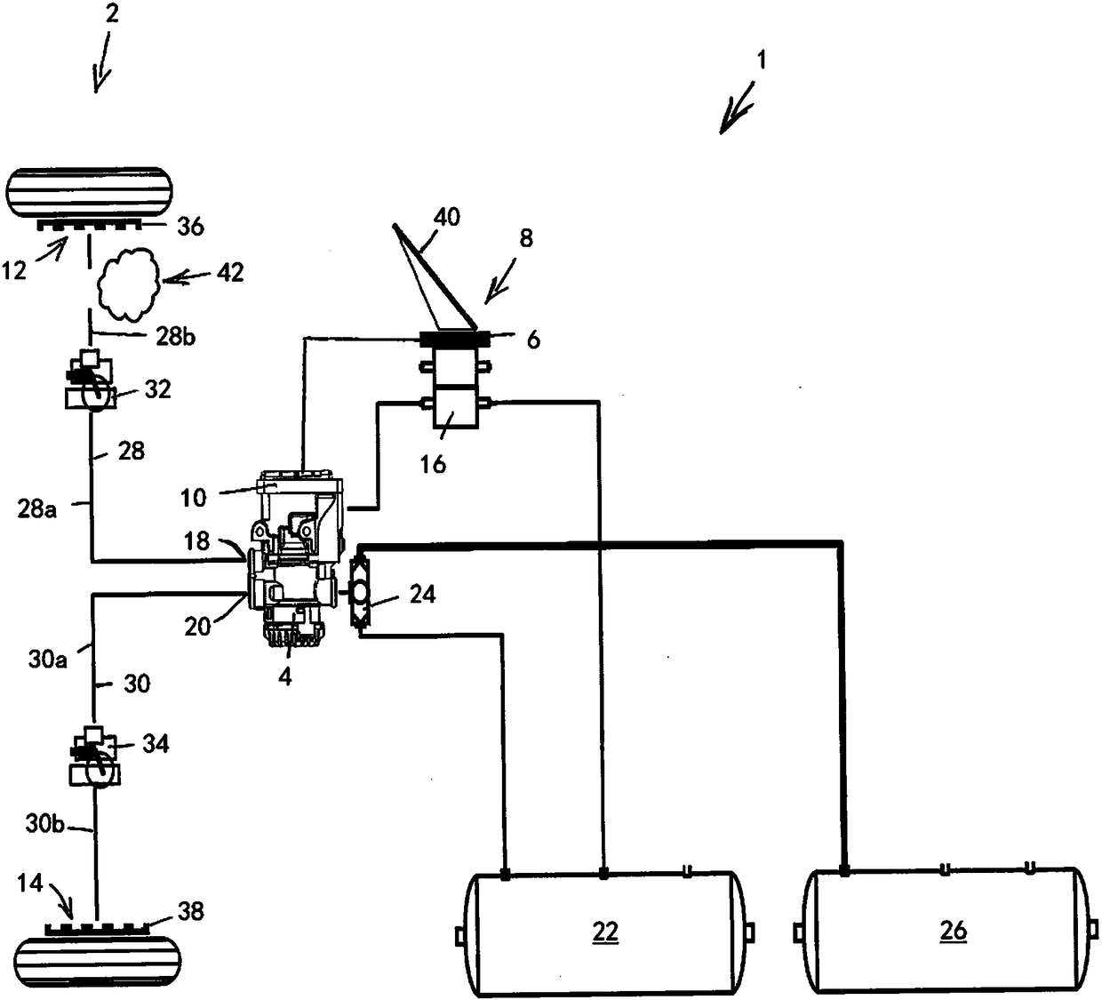 Method for detection of and compensation for a leak in a brake device