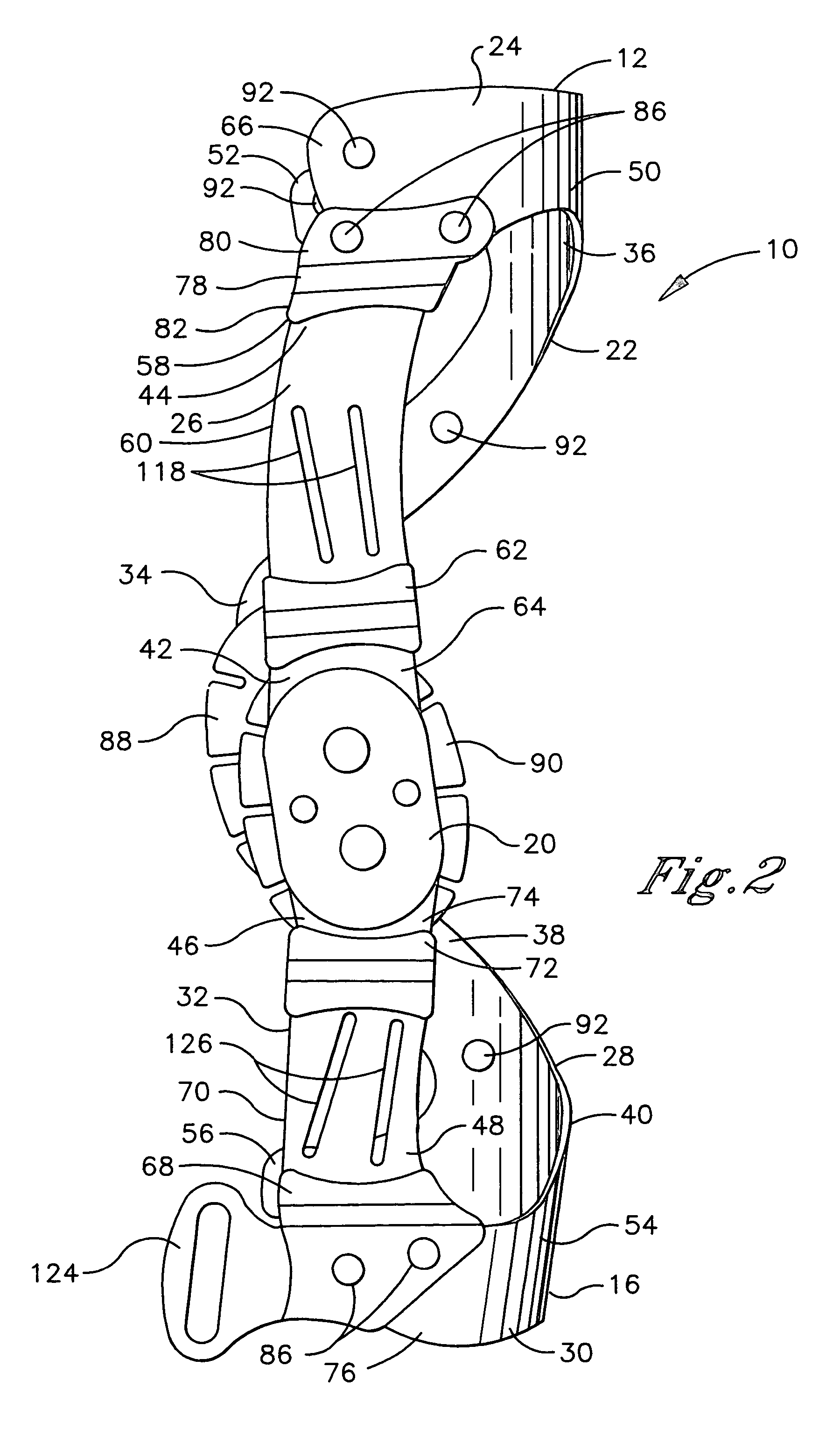 Frame for an orthopedic brace including offset hinges