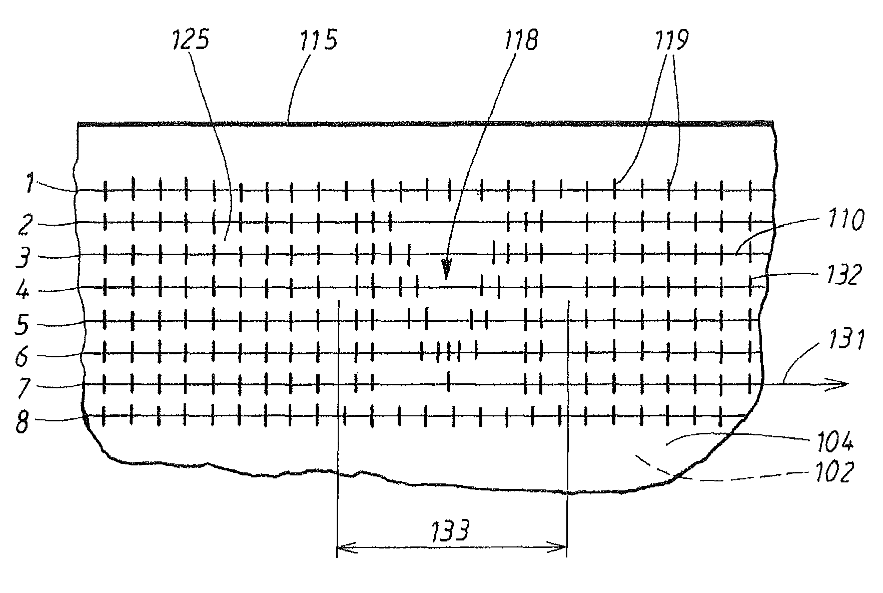 Absorbent article comprising one or several patterns