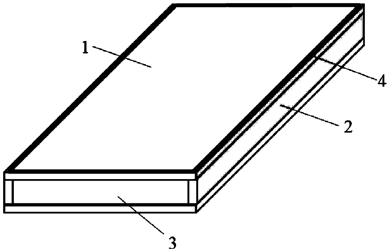 Integrated pouring type composite fireproof glass and preparation method thereof