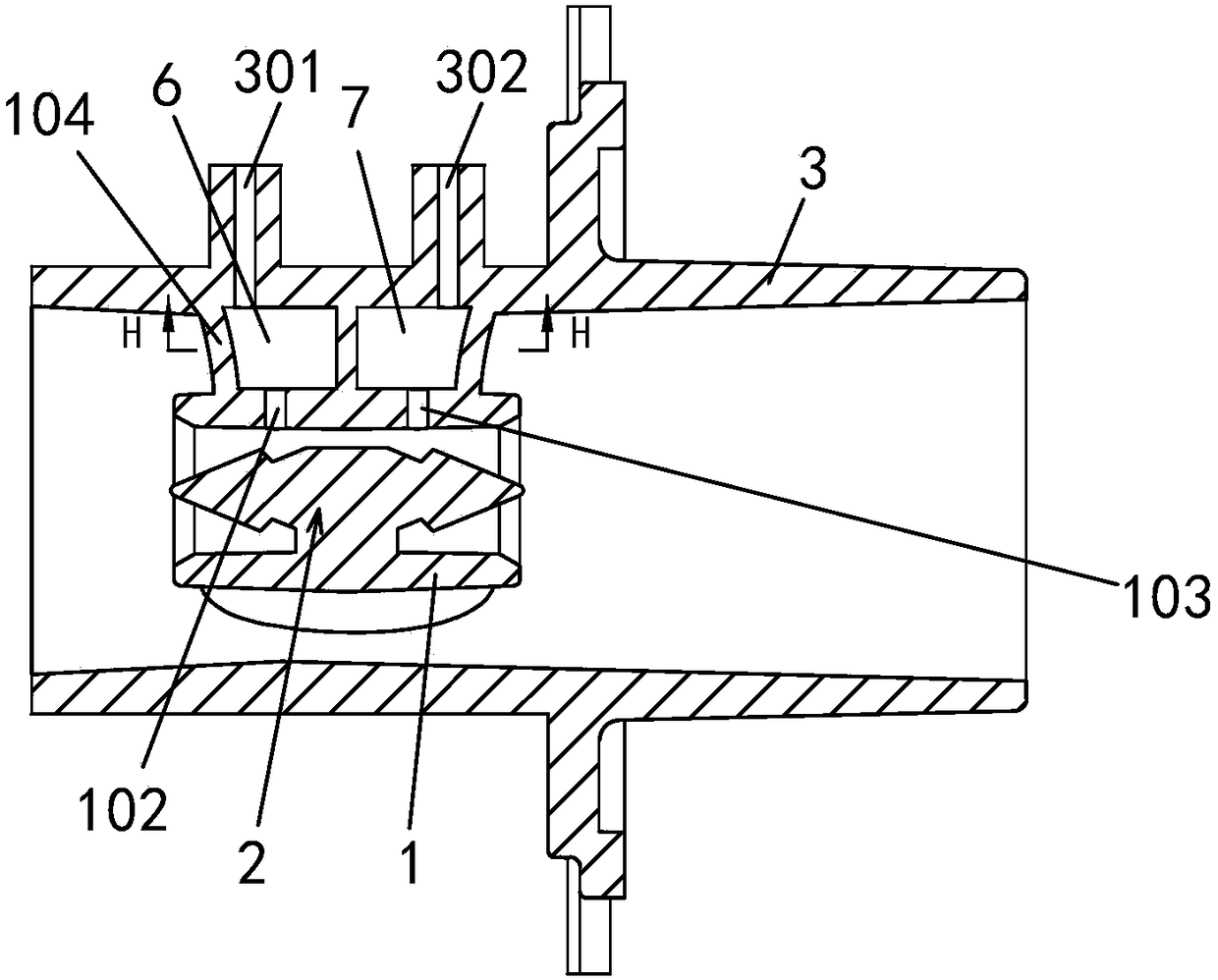 Jet-type flow detection device for medical instruments