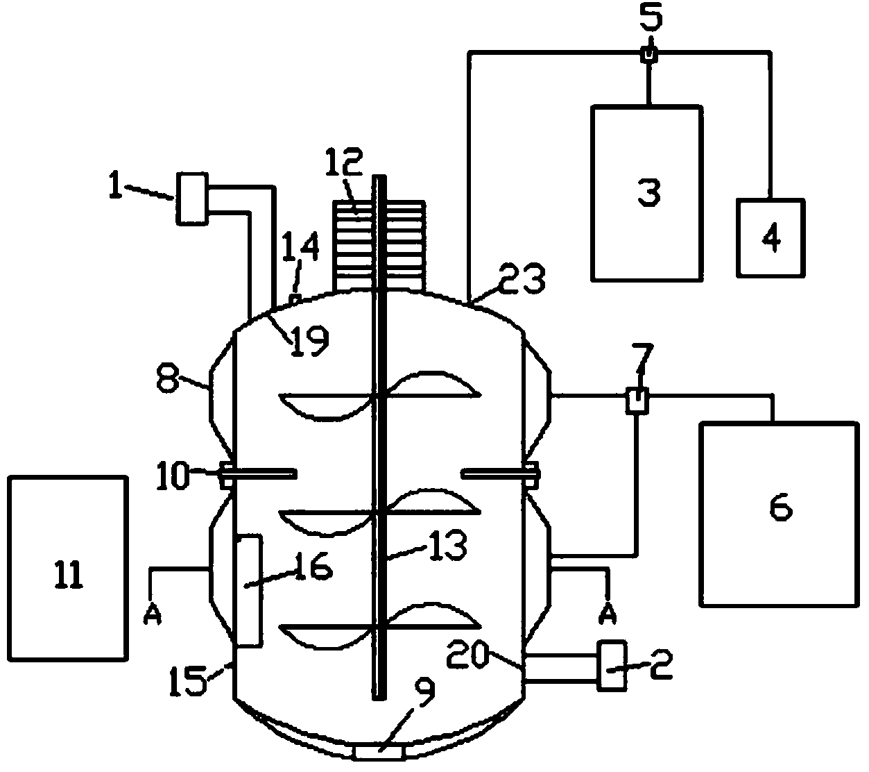 Acid producing fermentation tank for treating kitchen wastes and producing carbon source