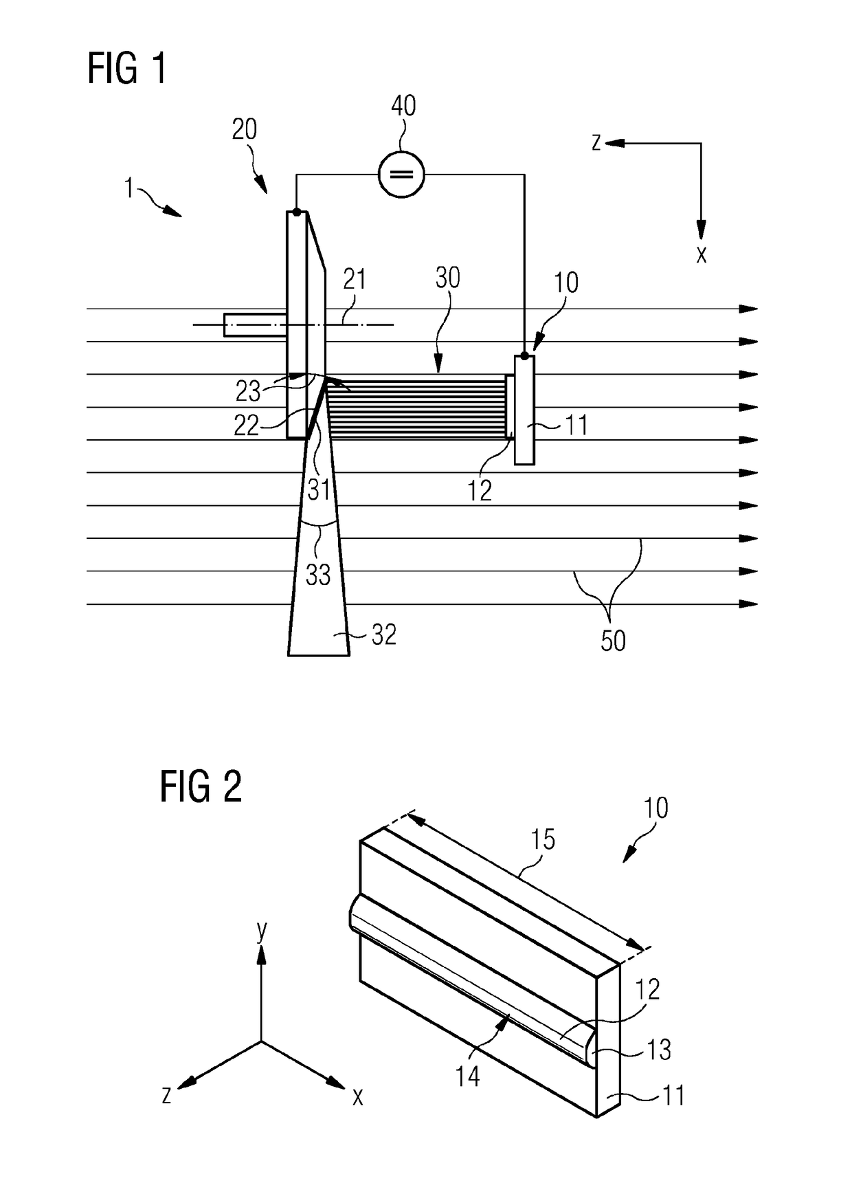 Apparatus for generating x-ray radiation in an external magnetic field