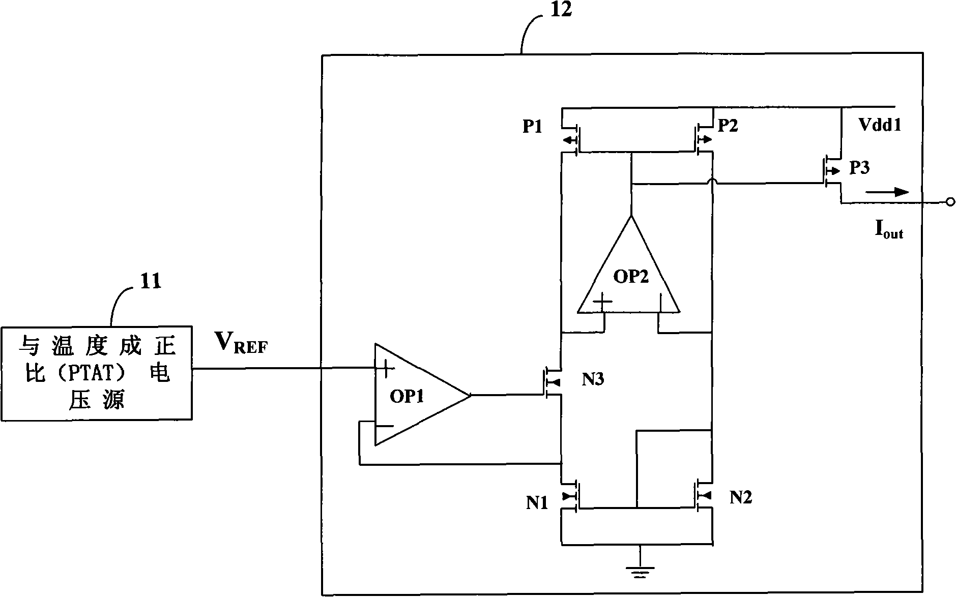 Low voltage CMOS current source