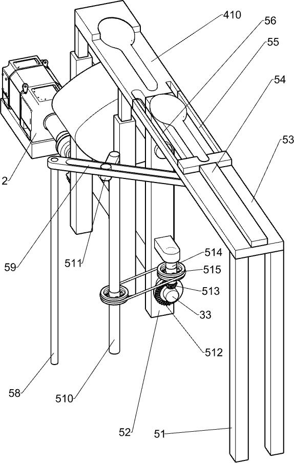 A wooden shovel forming machine