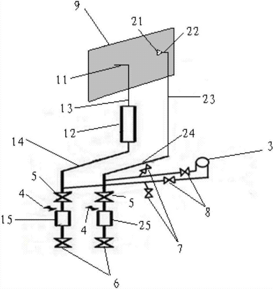 Furnace pressure detecting device for glass melting furnace and furnace pressure control system using furnace pressure detecting device