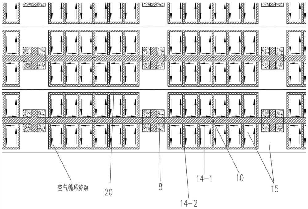 Large-area landscape planting roof dissipation structure device and construction method thereof