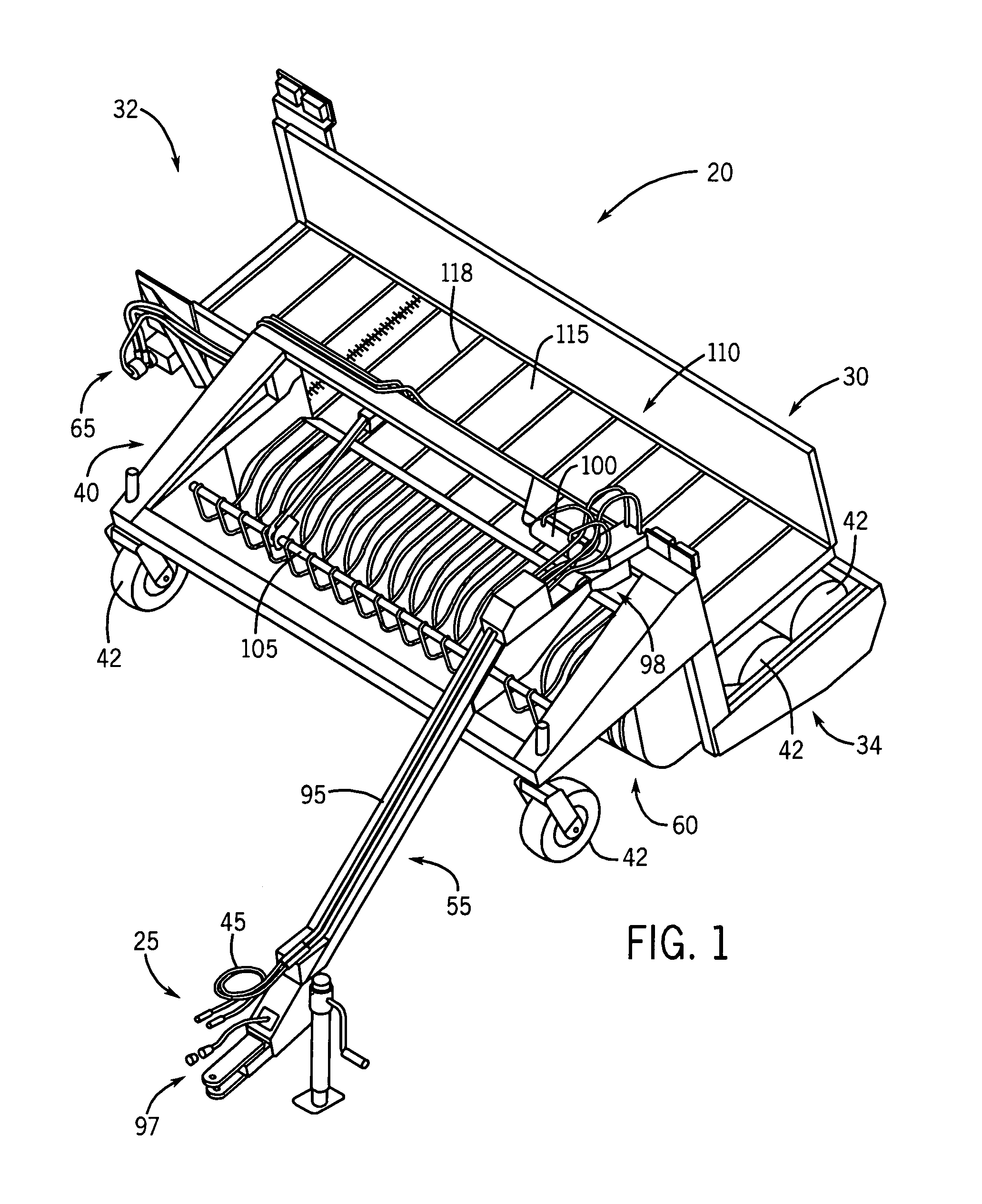 Control arrangement for a pull-type windrow merger