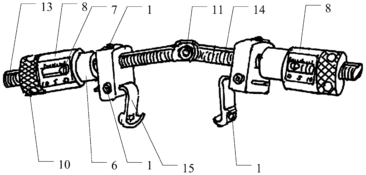 Achilles tendon skin multi-section combined minimally invasive treatment external fixation bracket