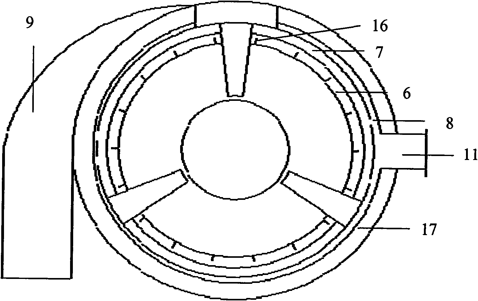 Eccentric air heating furnace