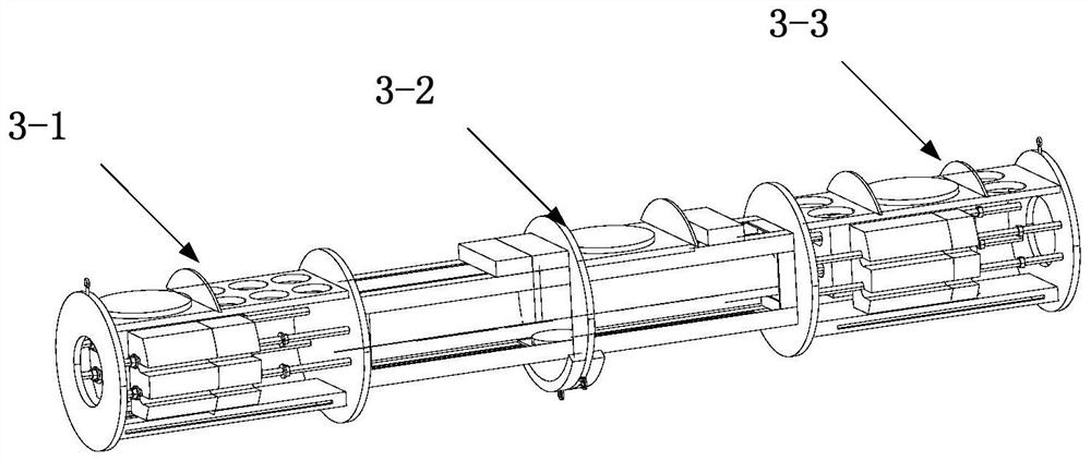 Watertight boat body test model device capable of adjusting gravity center inertia with high degree of freedom