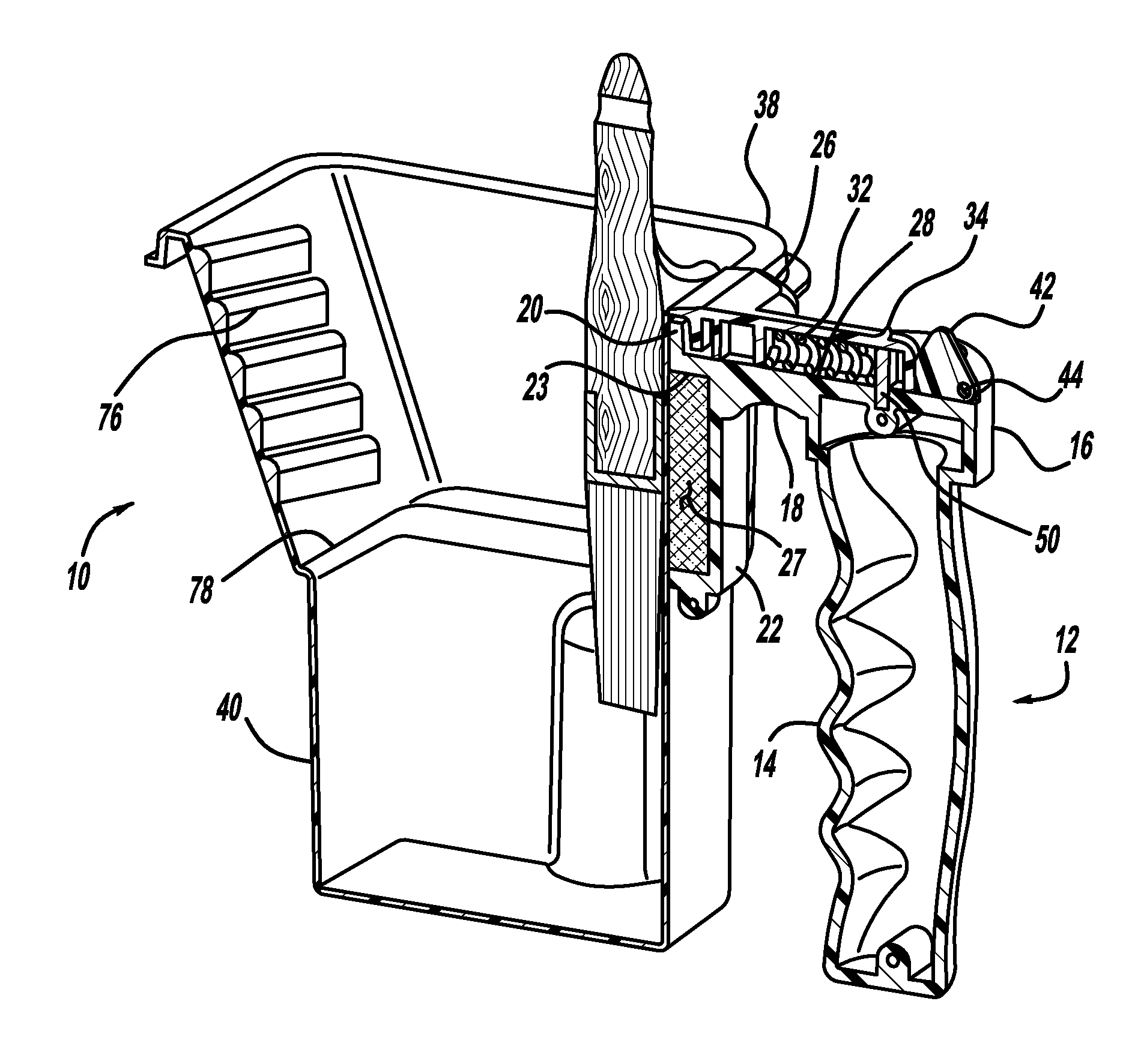 Detachable Handle for a Portable Paint and Brush Container