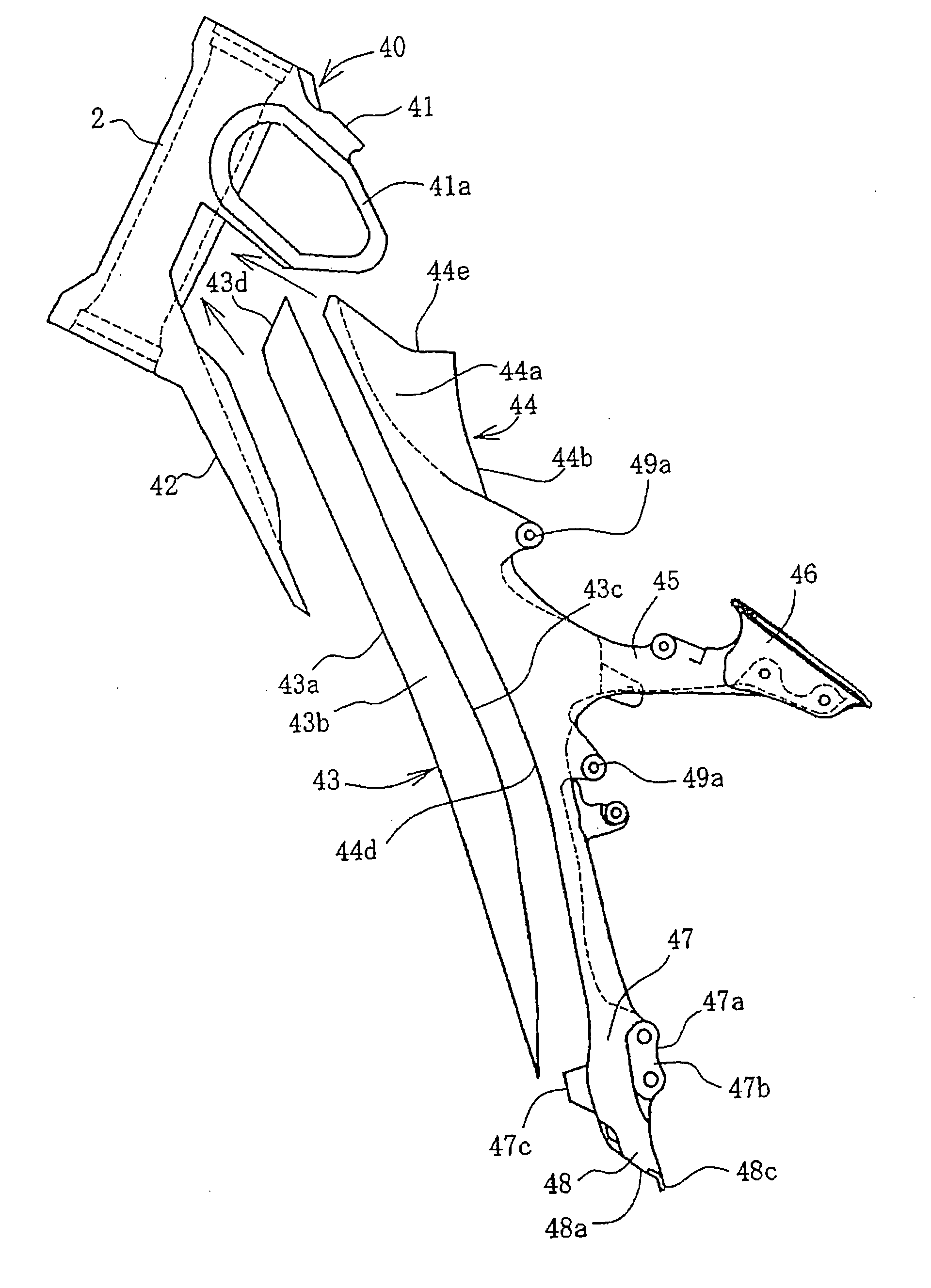 Motorcycle body frame structure