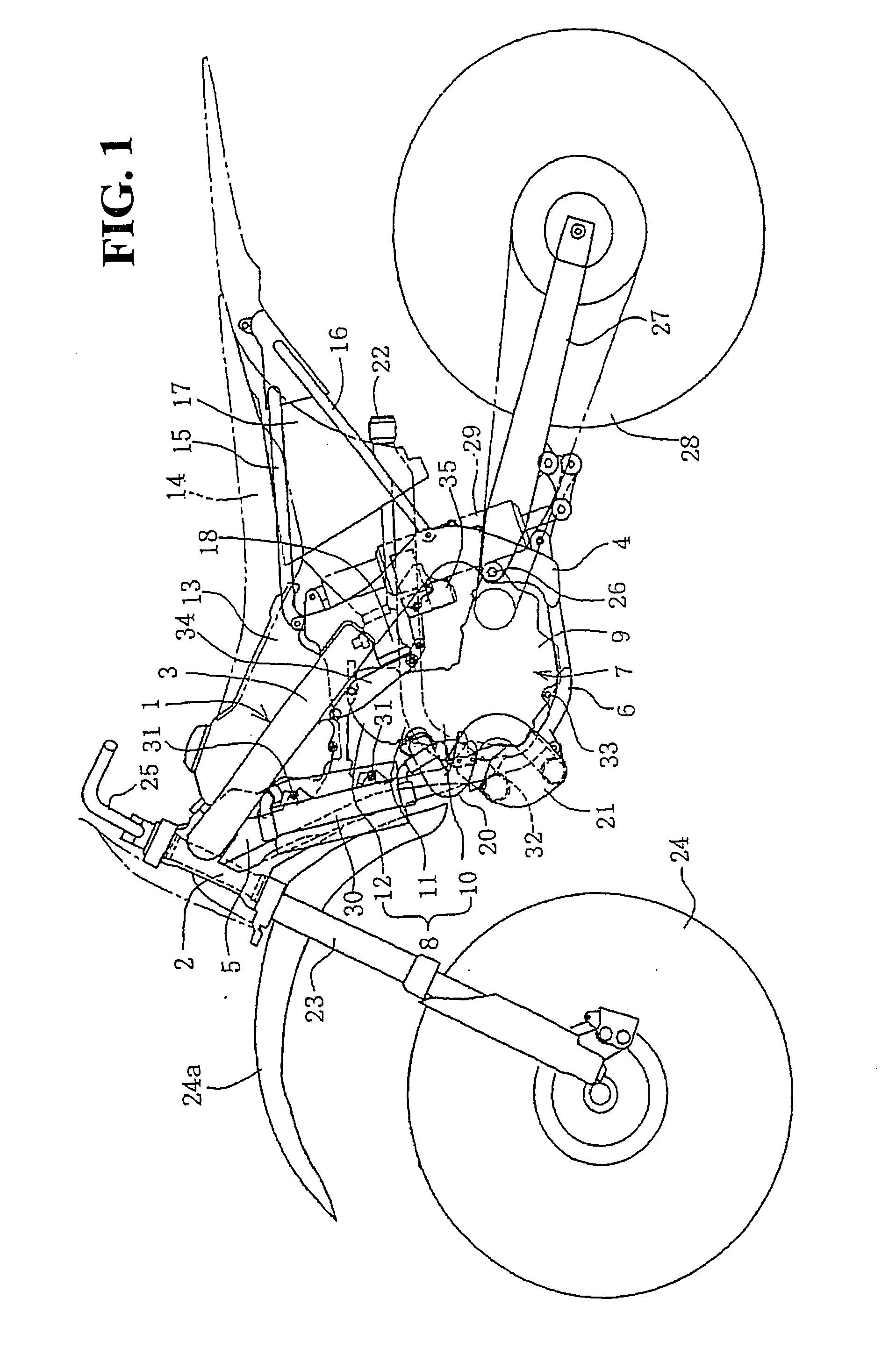 Motorcycle body frame structure