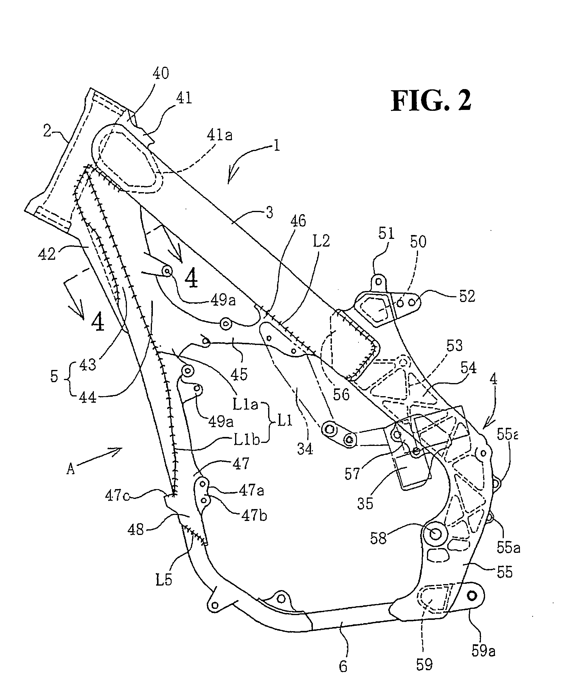 Motorcycle body frame structure