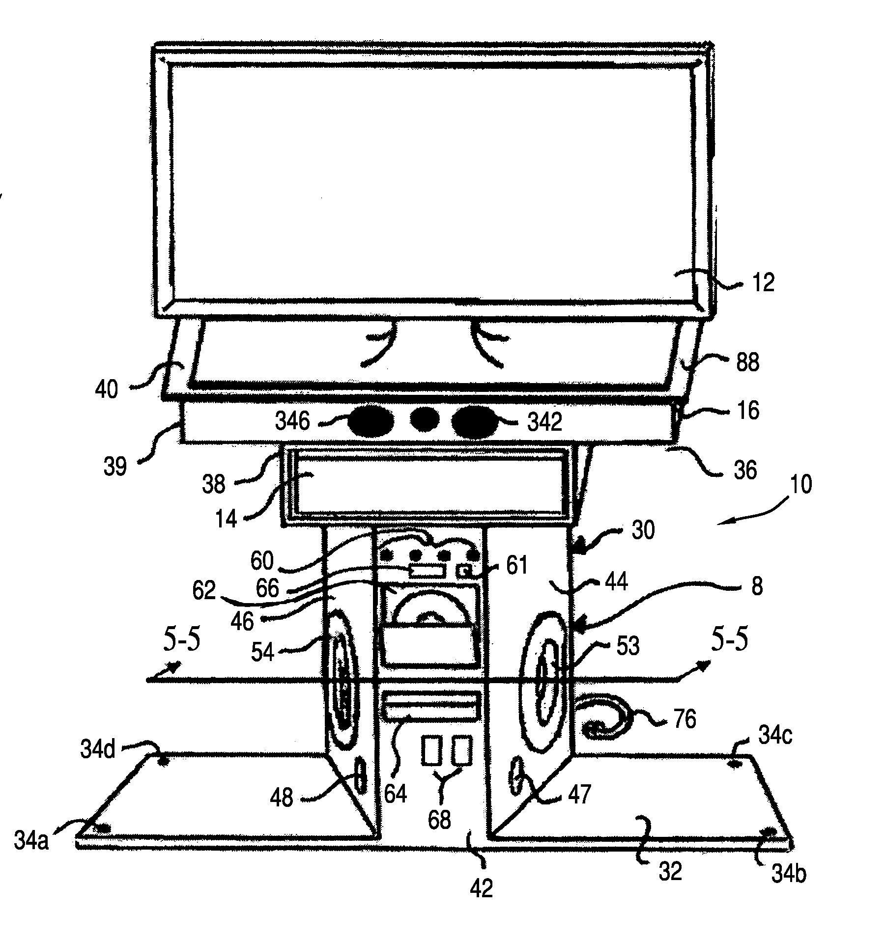 Method and support structure for integrating audio and video components