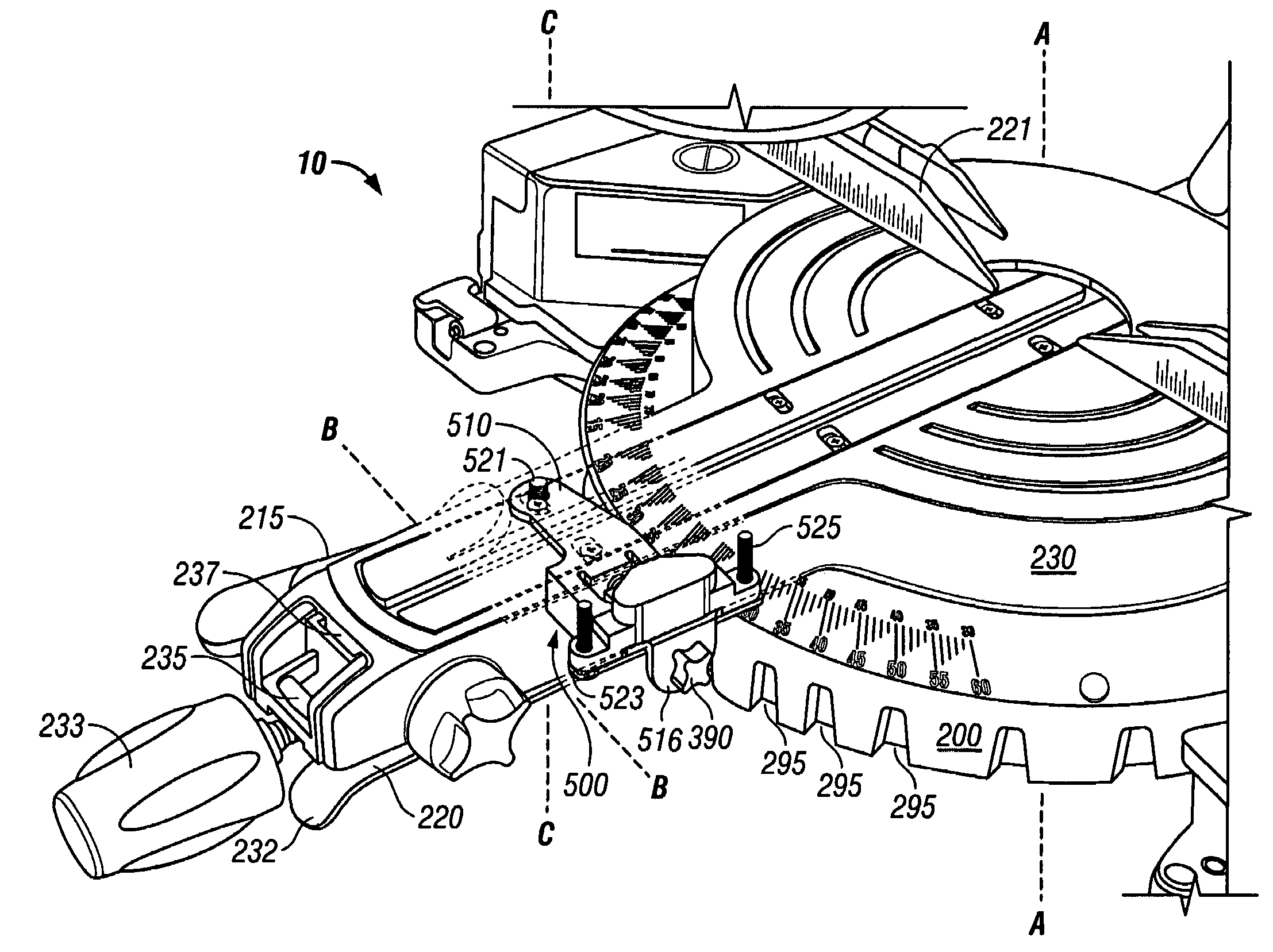 Fine-adjustment mechanism to preset a miter saw for precision miter cuts