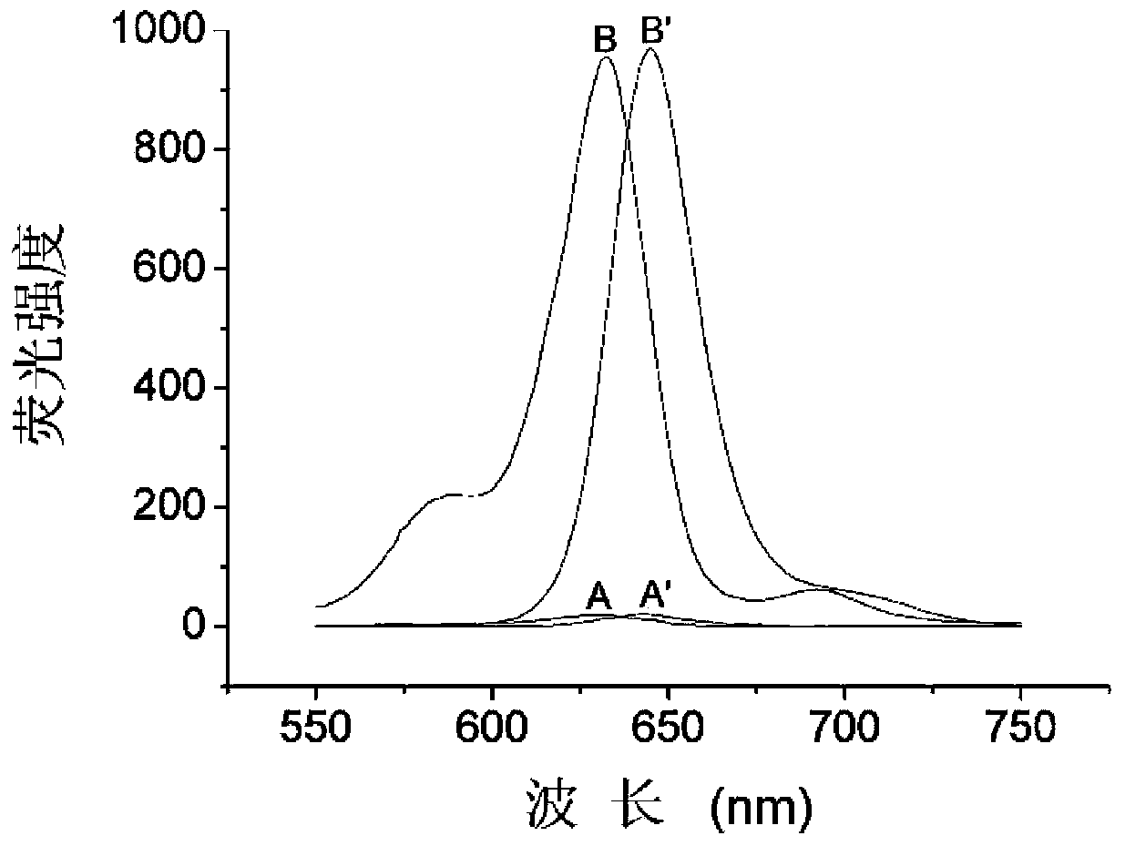 Long-wavelength fluorescence probe, and preparation method and application thereof