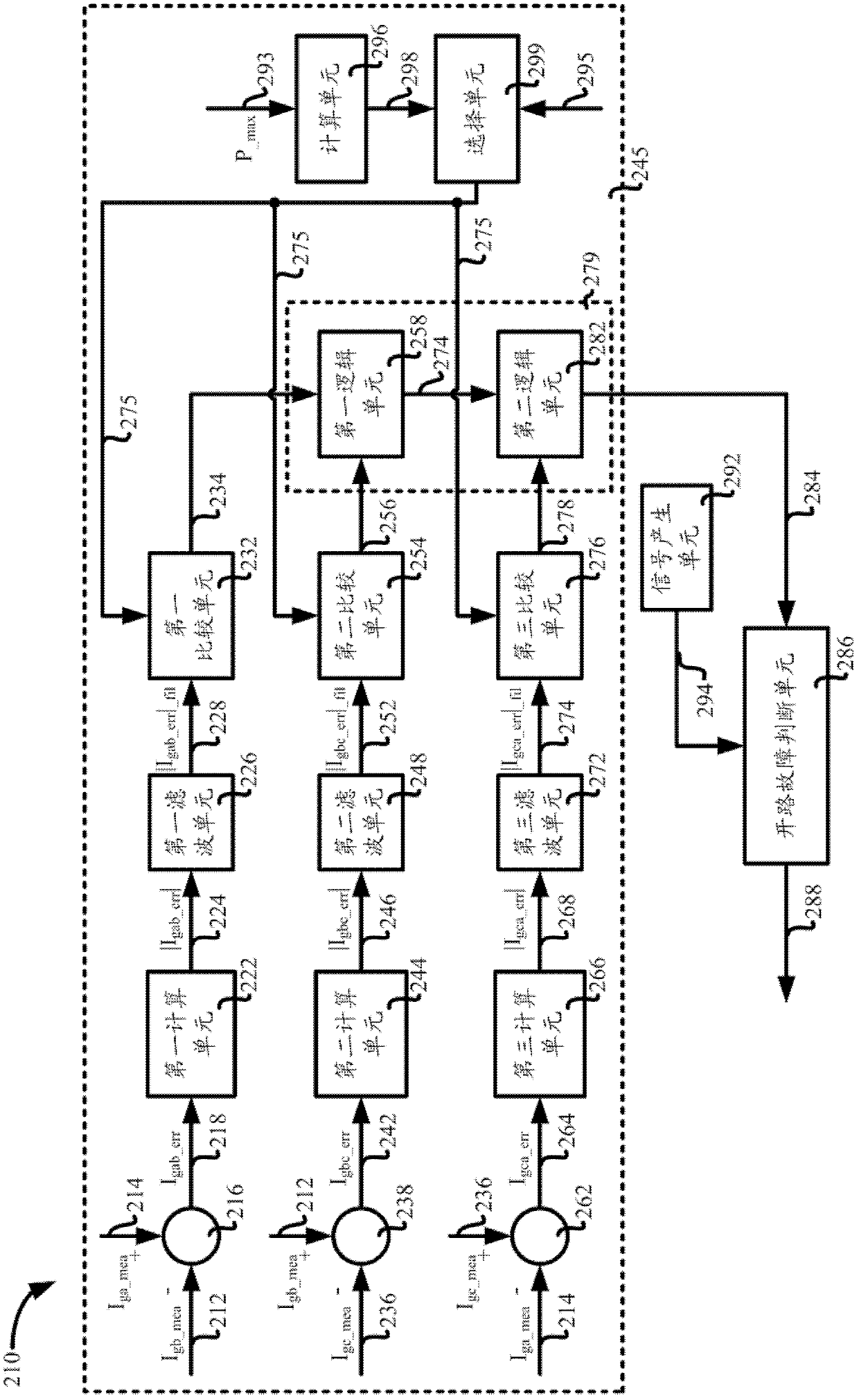 Open-circuit fault detection device, converter controller, and energy conversion system and method