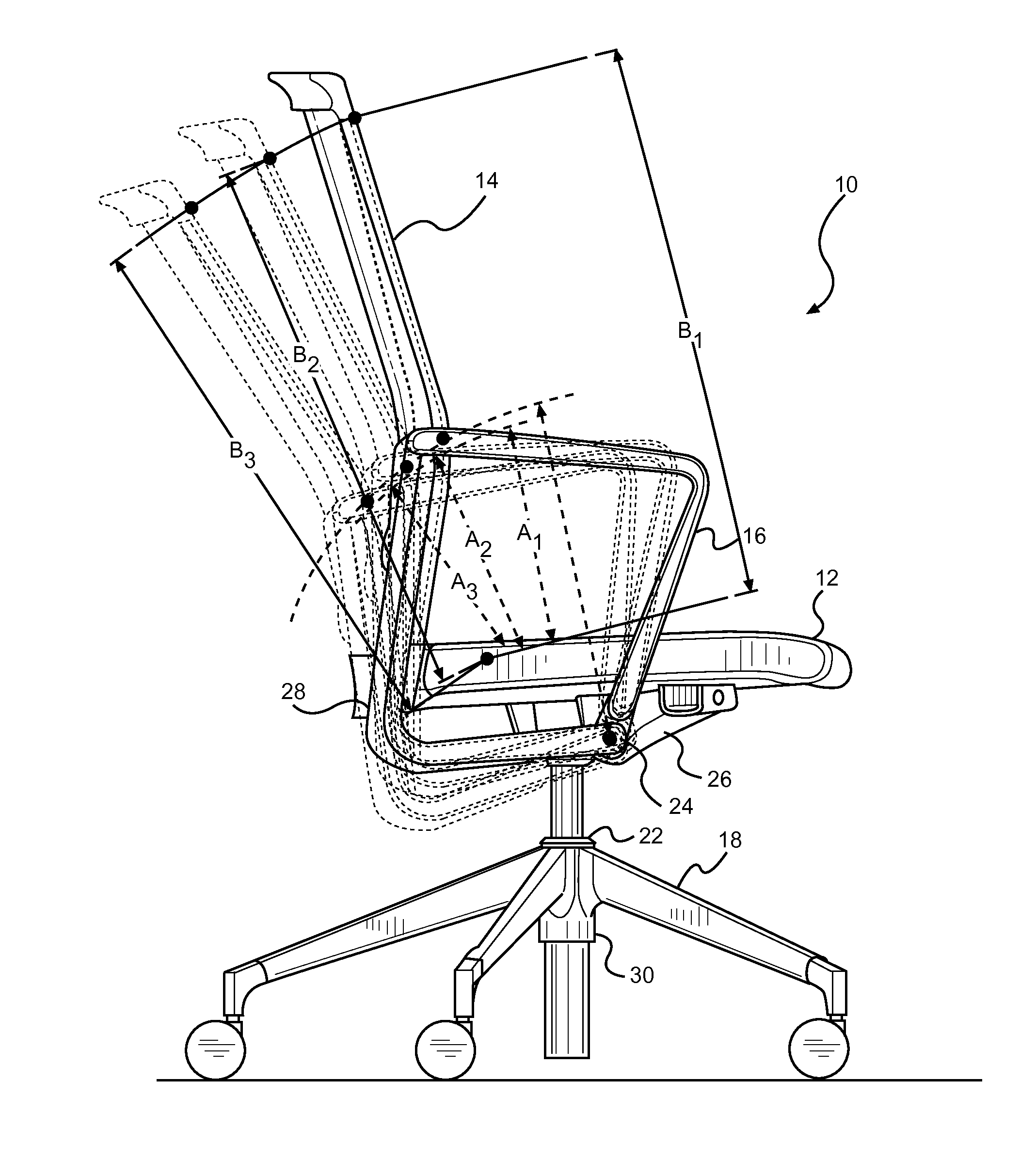 Pivoting task chair