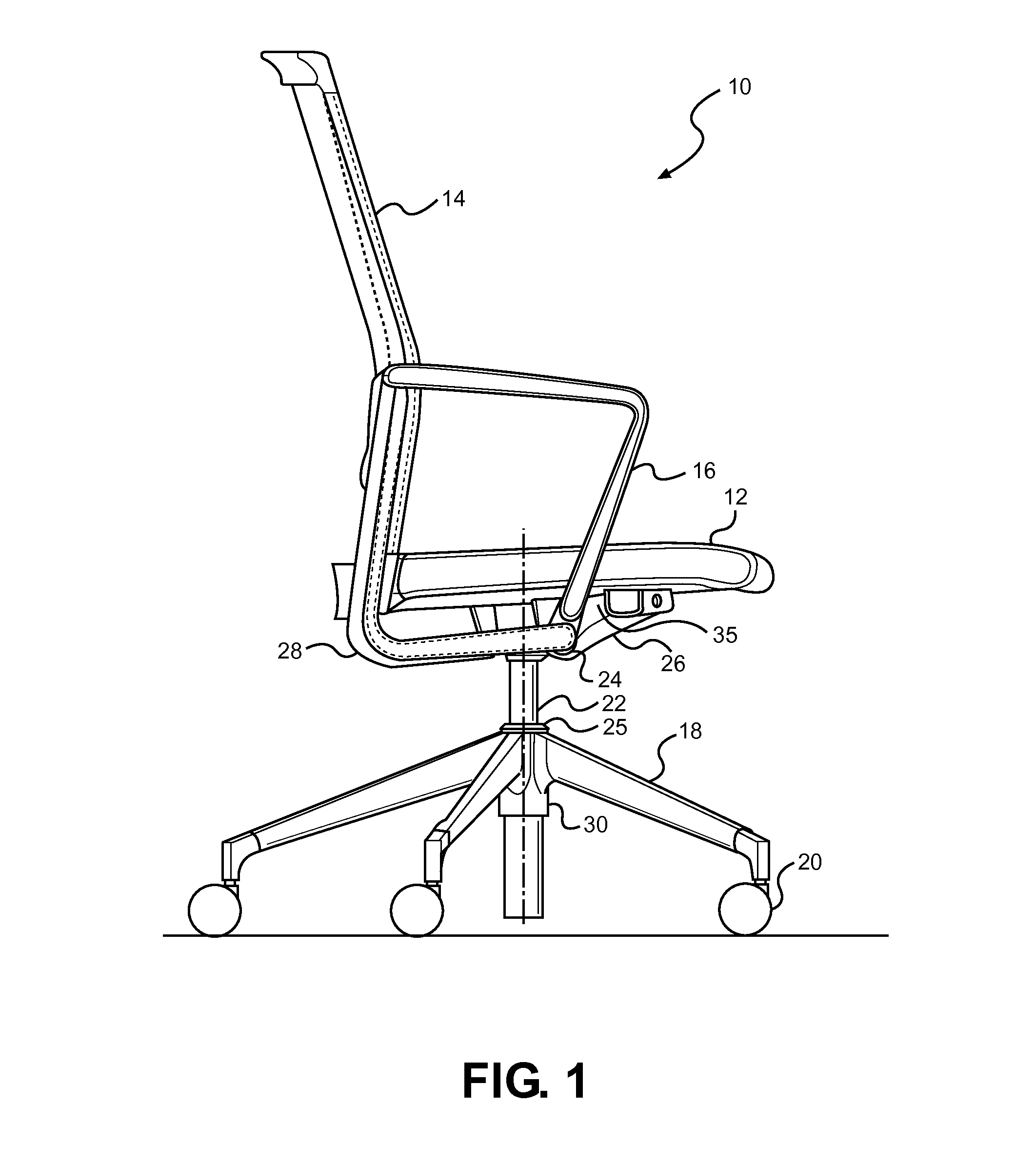 Pivoting task chair