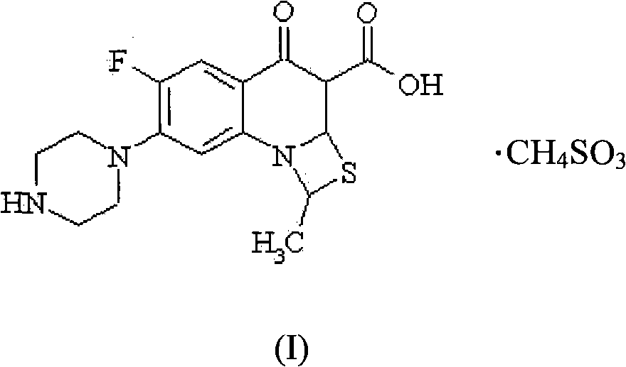 Application of novel stable Ulifloxacin mesylate in preparing anti-infective medicament