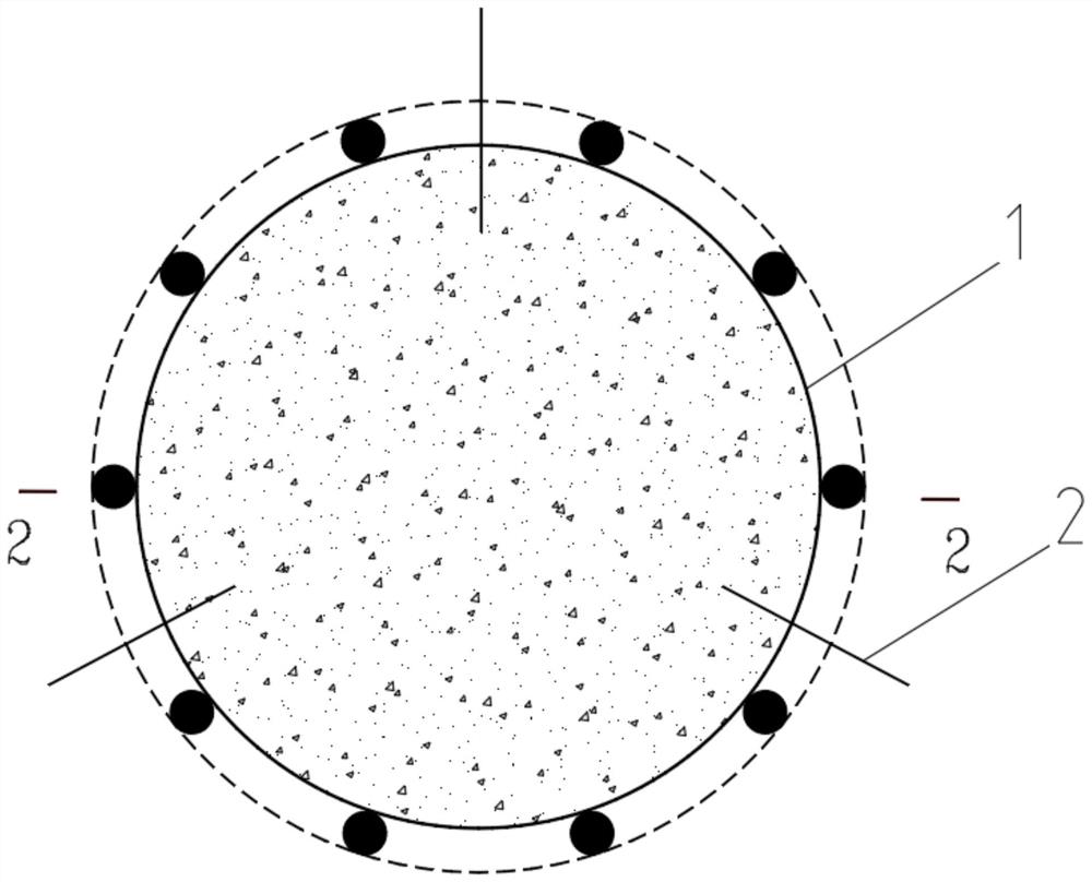 Construction method convenient for breaking pile head of cast-in-place pile