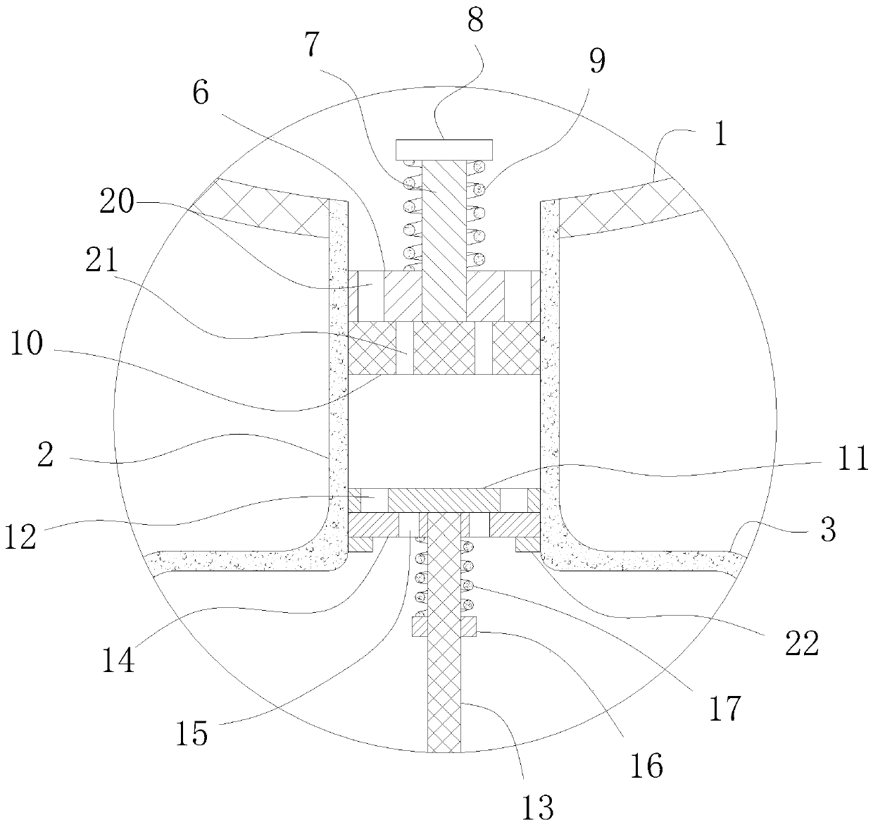 Vacuum system high-efficiency liquid discharging device