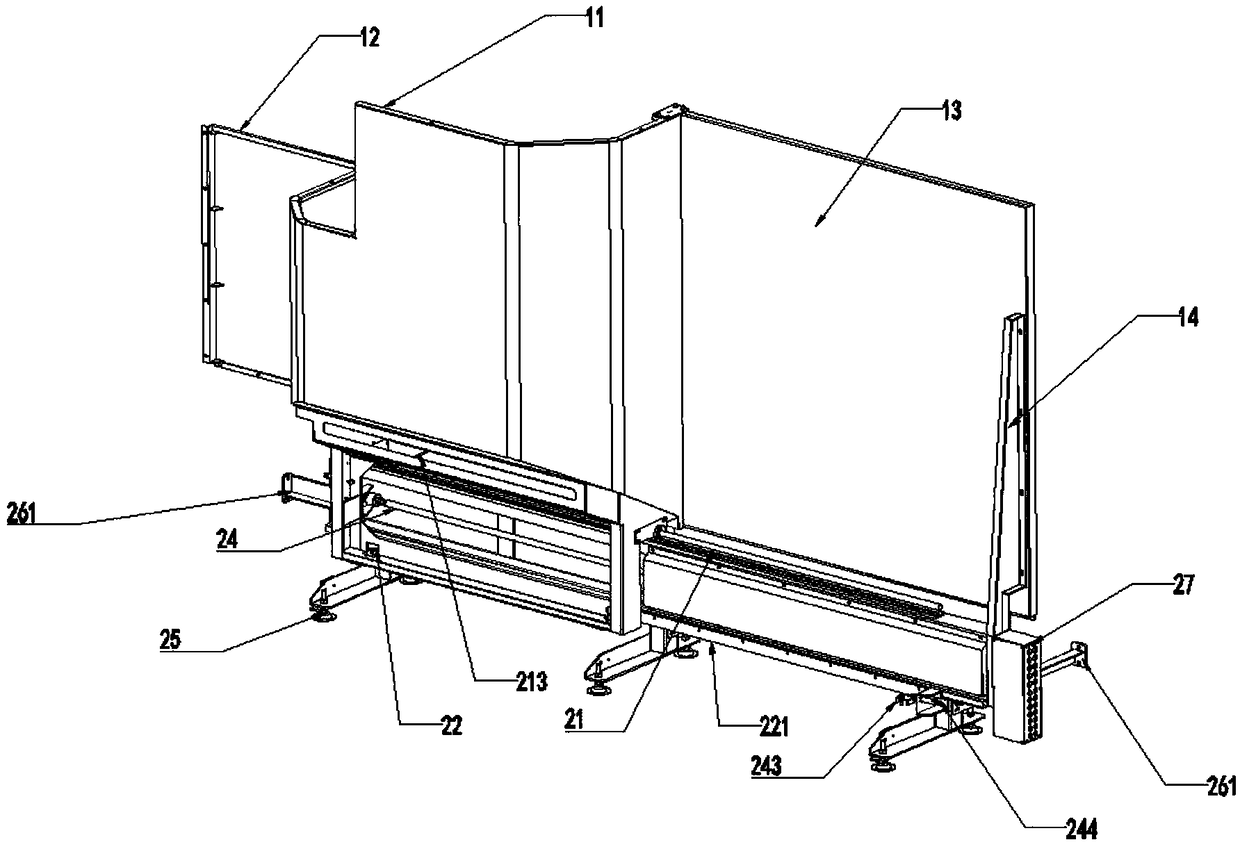 Separation type knife library protection device for moving beam gantry machining center